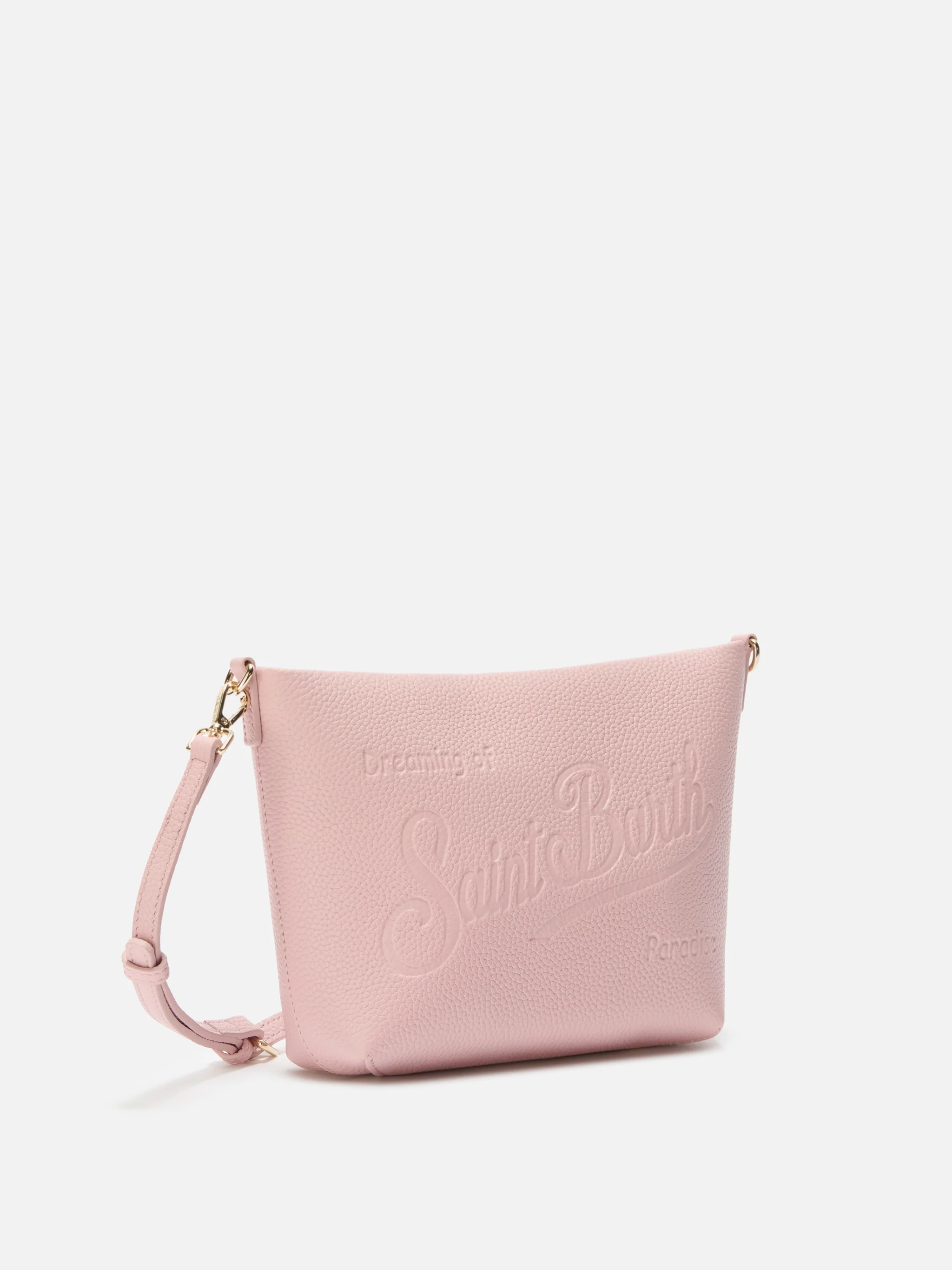 Aline Shoulder Bag in hammered pink leather - Image 3