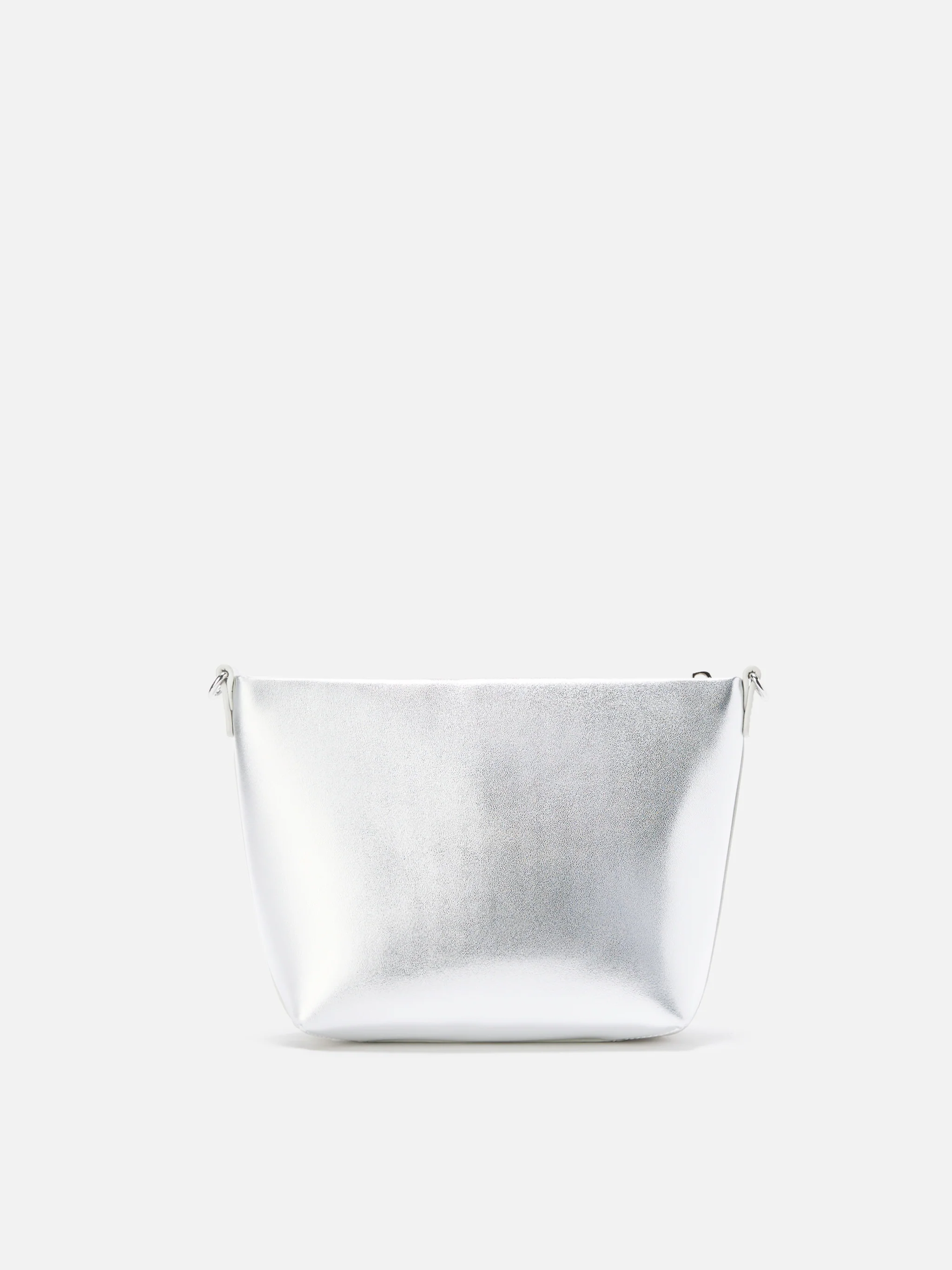Aline Shoulder Bag in silver laminated leather - Image 4