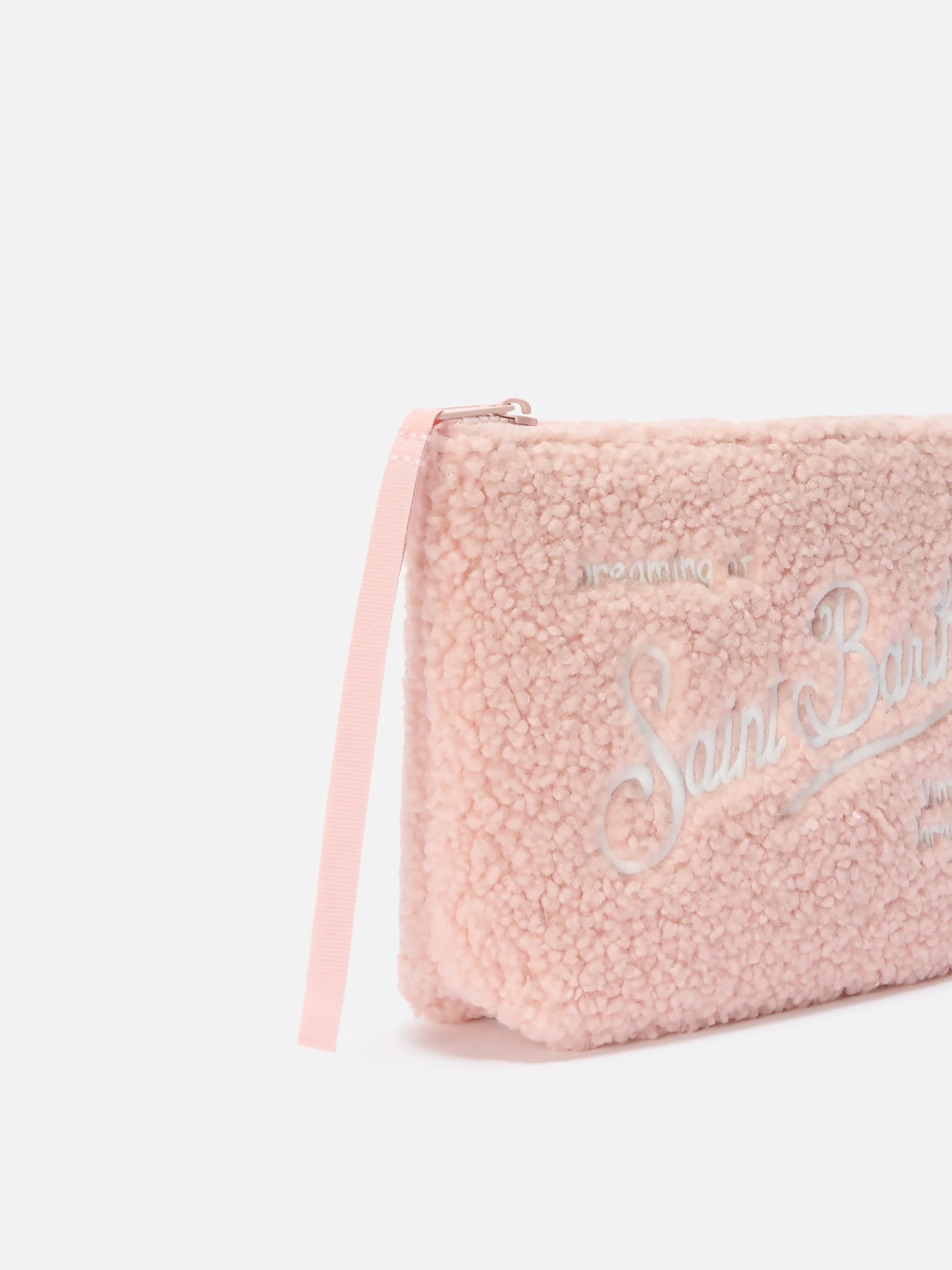 Aline Teddy Pouch in pink sherpa - Image 2
