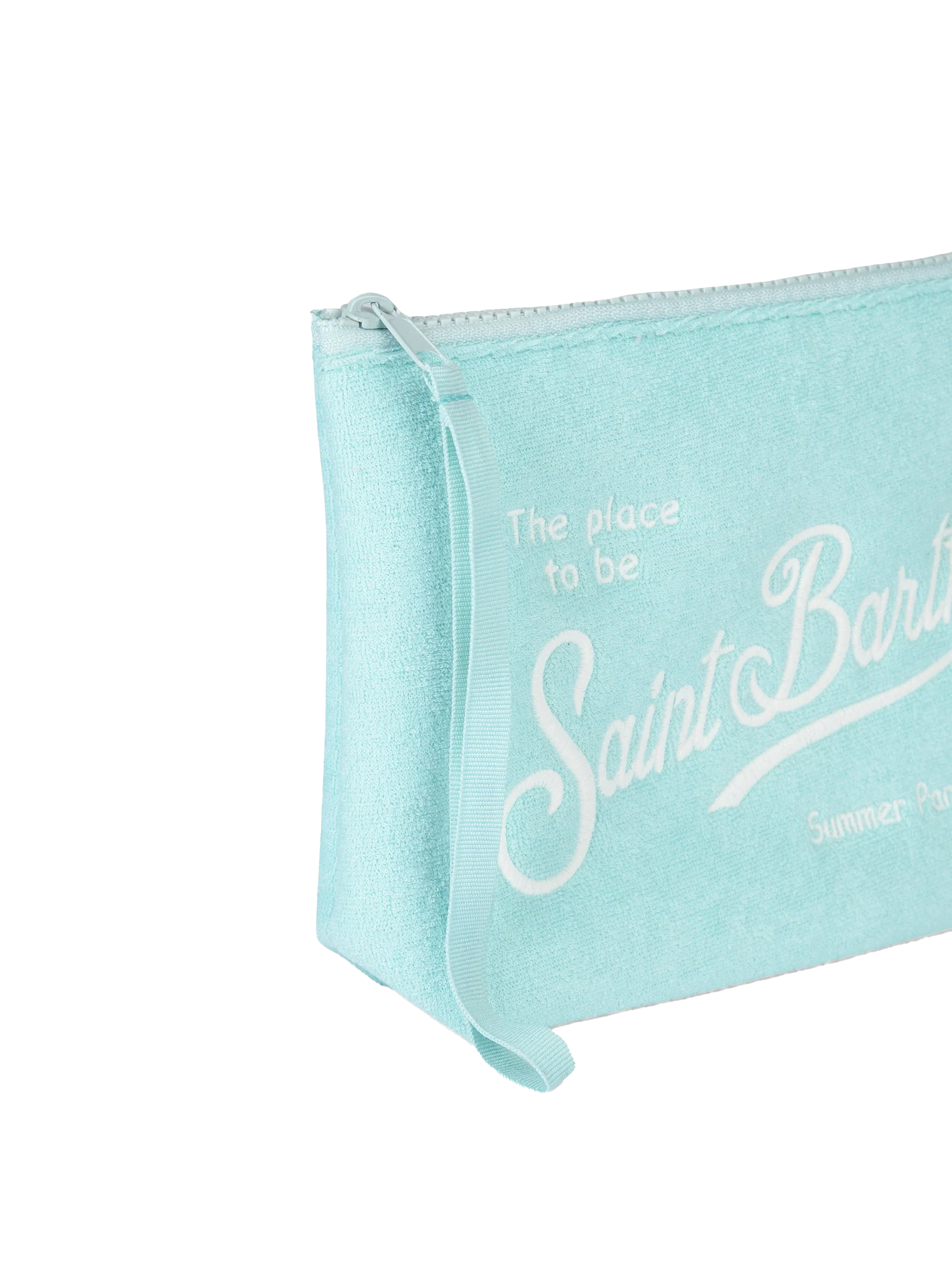 Aline water green embossed terry pochette - Image 3