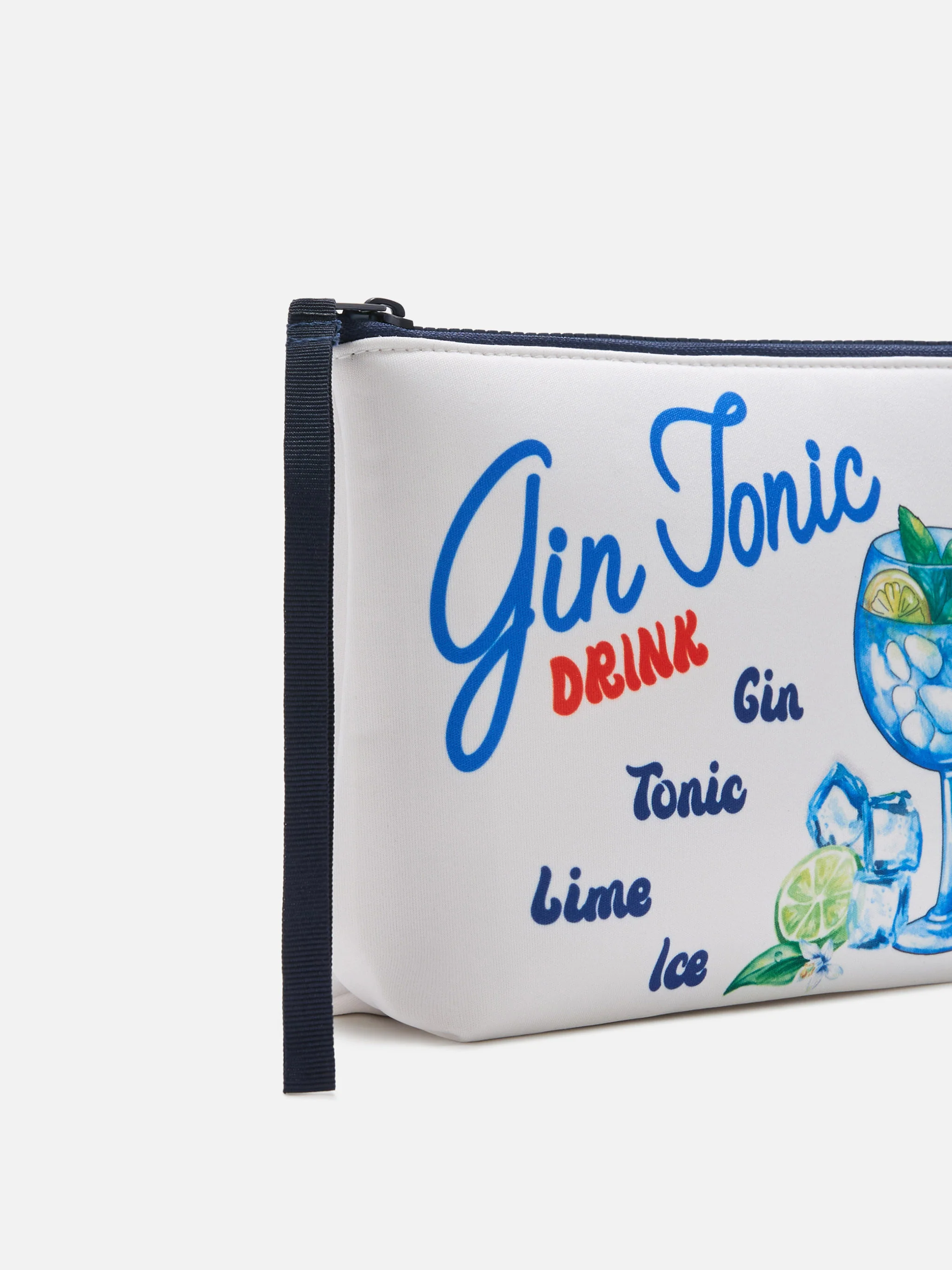 Aline white scuba pouch with Gin Tonic recipe print - Image 2