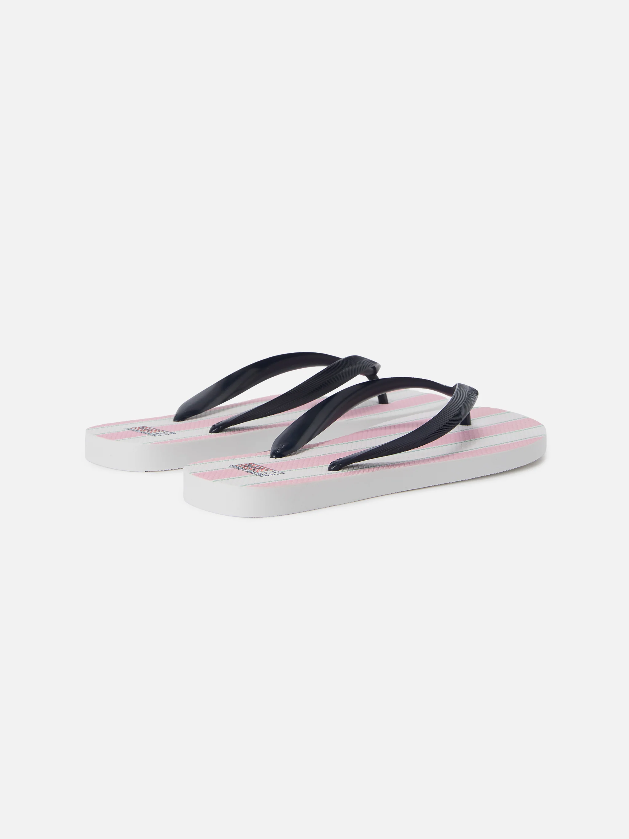Alma rubber slip-on flip flops with pink and white stripes - Image 3