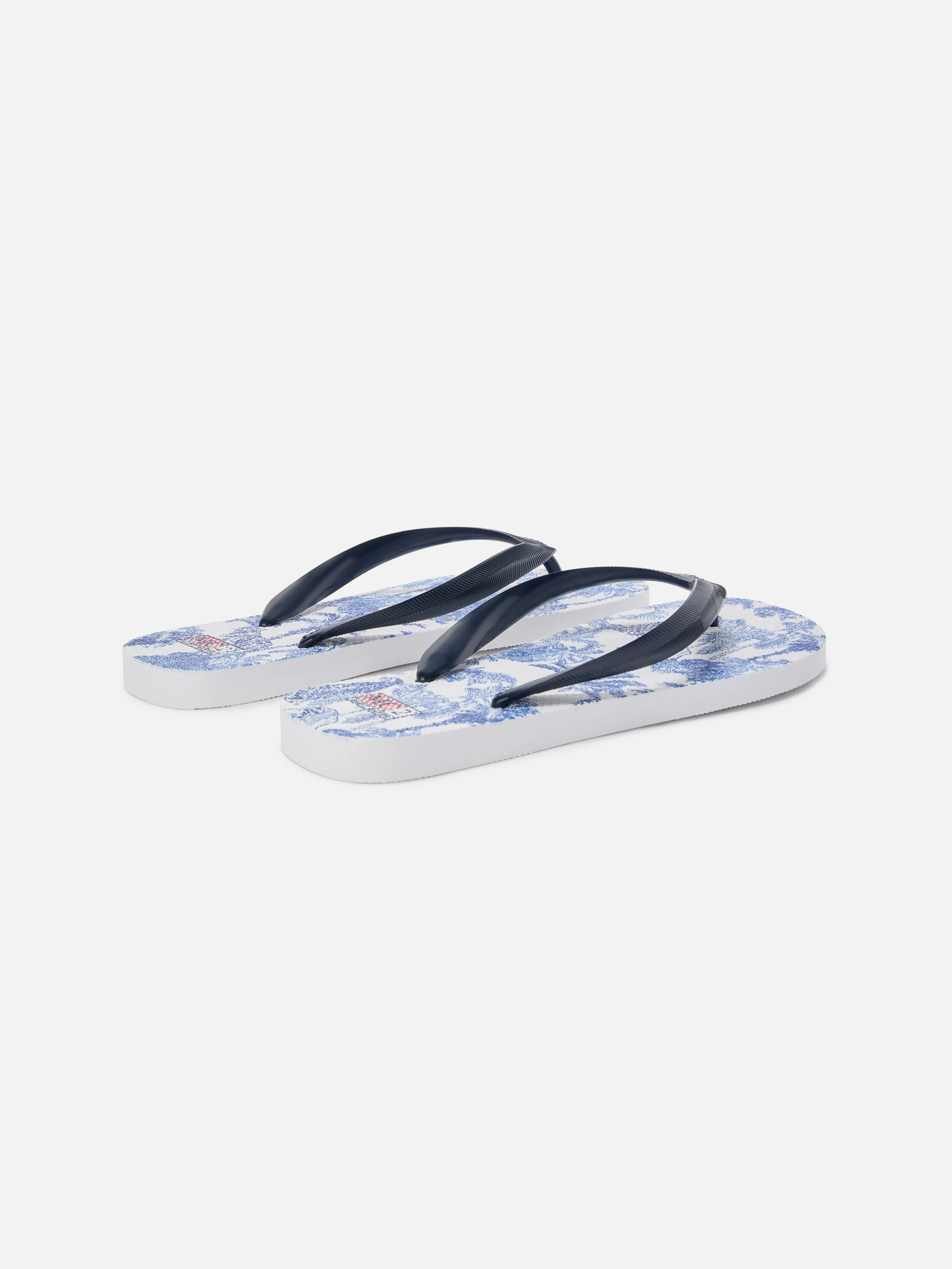 Alma rubber slip-on flip flops with Toile de Jouy print - Image 2