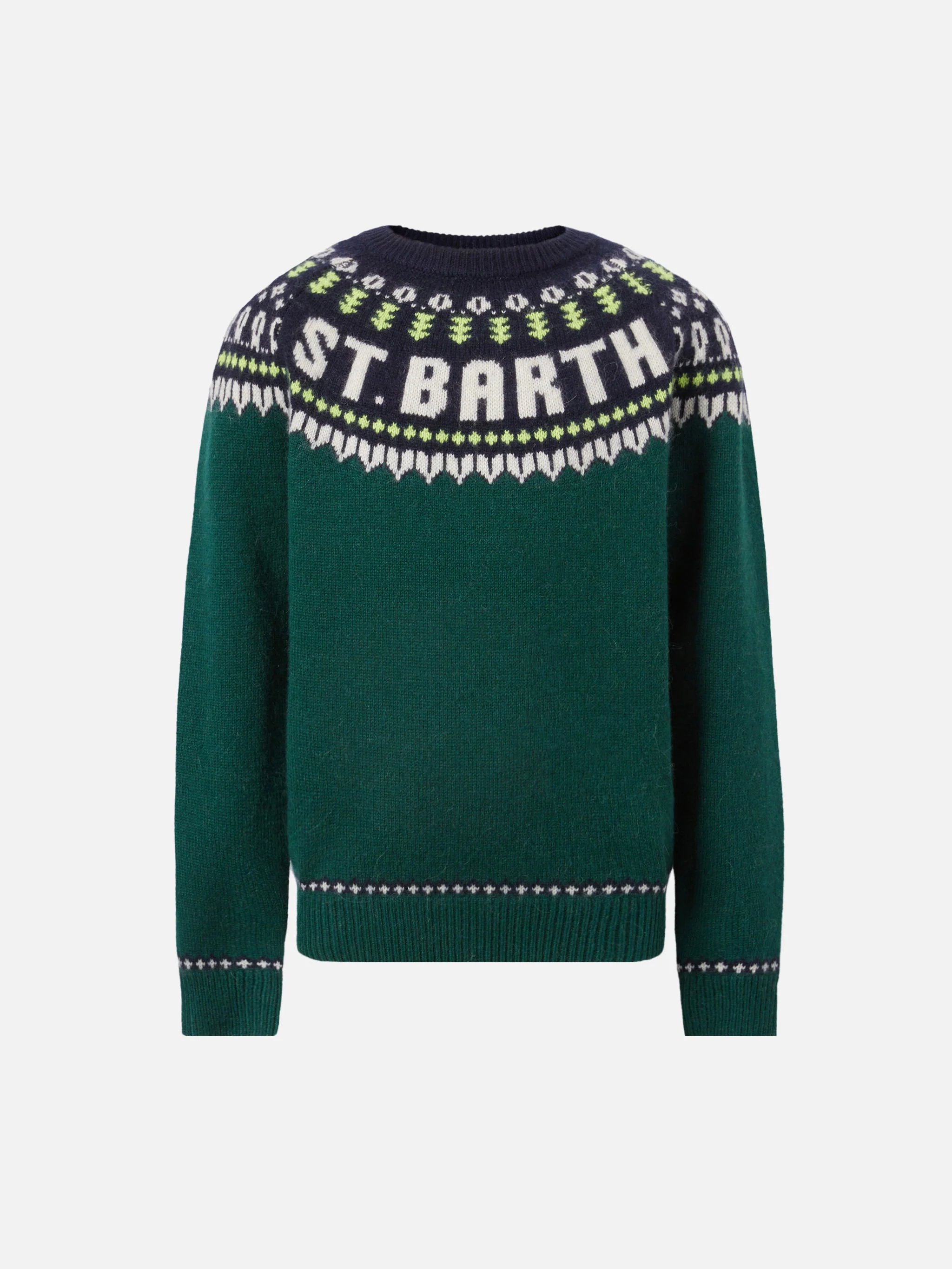 Alpaca sweater Douglas with fair-isle jacquard