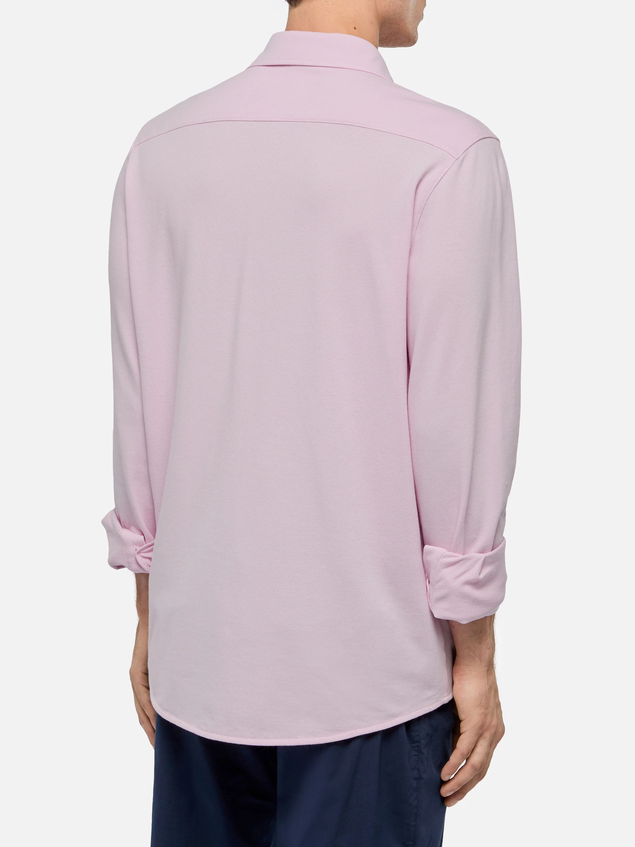 Amalfi pink jersey piquet shirt - Image 3