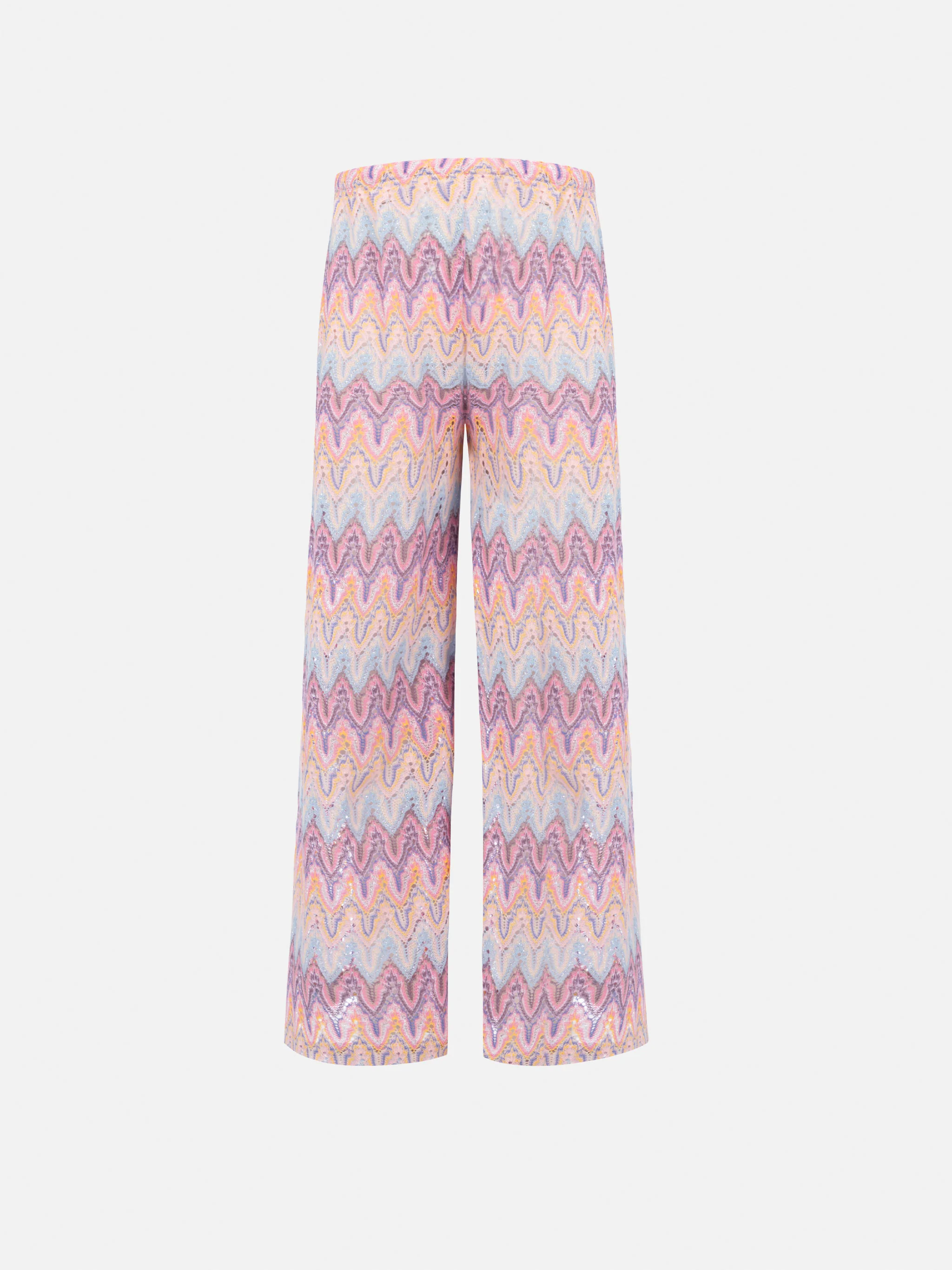 Amalia Jr raschel knit wide-leg pink trousers - Image 2