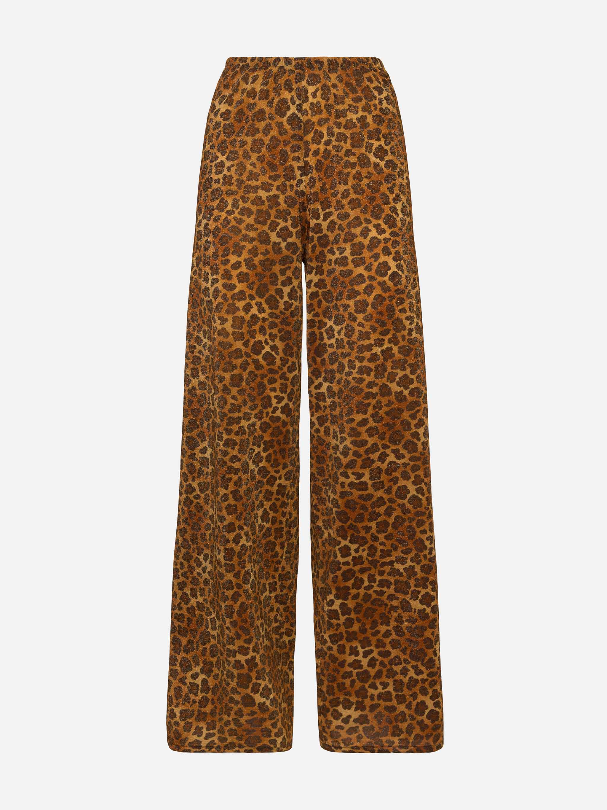Amalia leopard lurex wide-leg trousers - Image 3