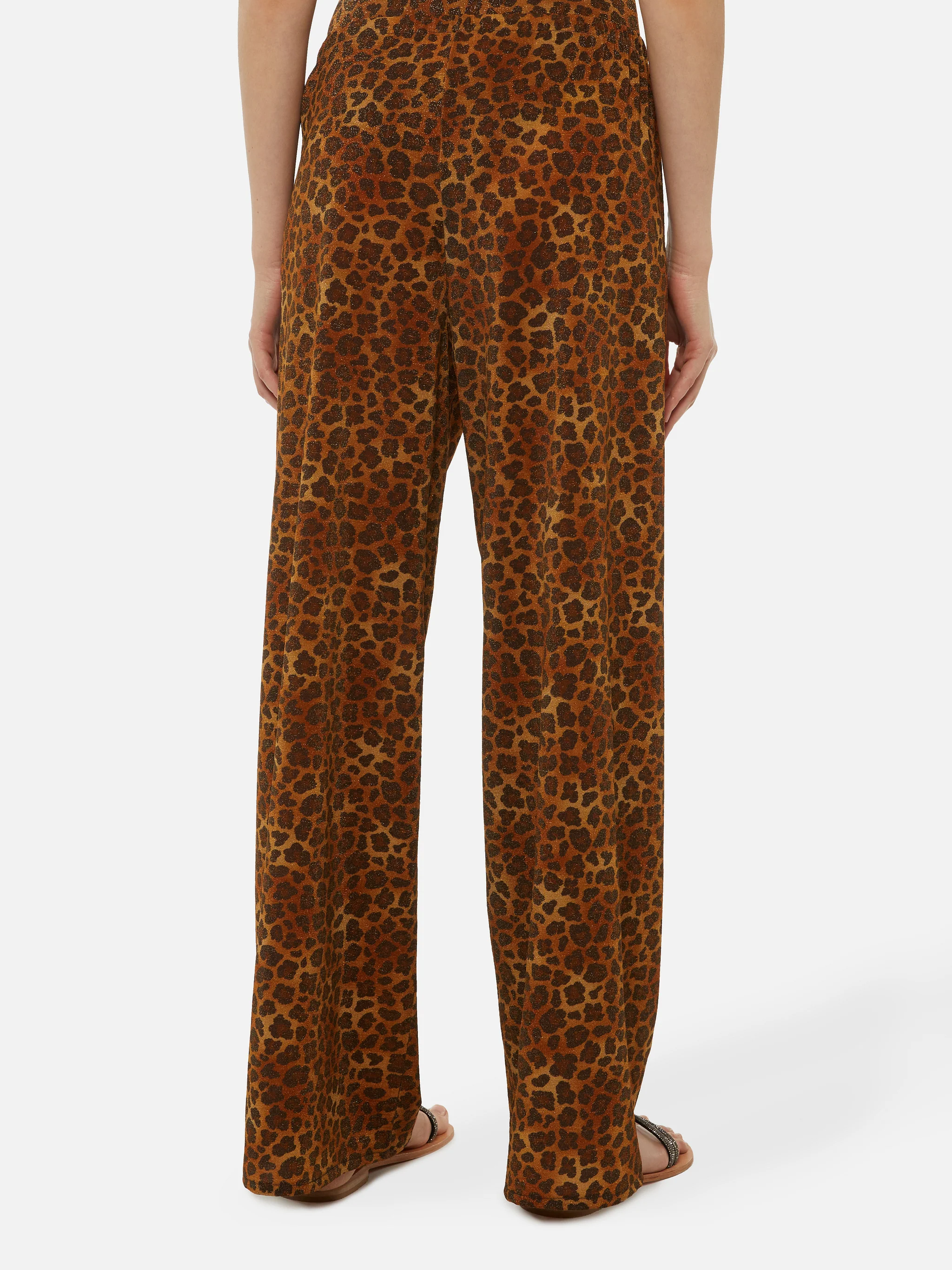 Amalia leopard lurex wide-leg trousers - Image 4