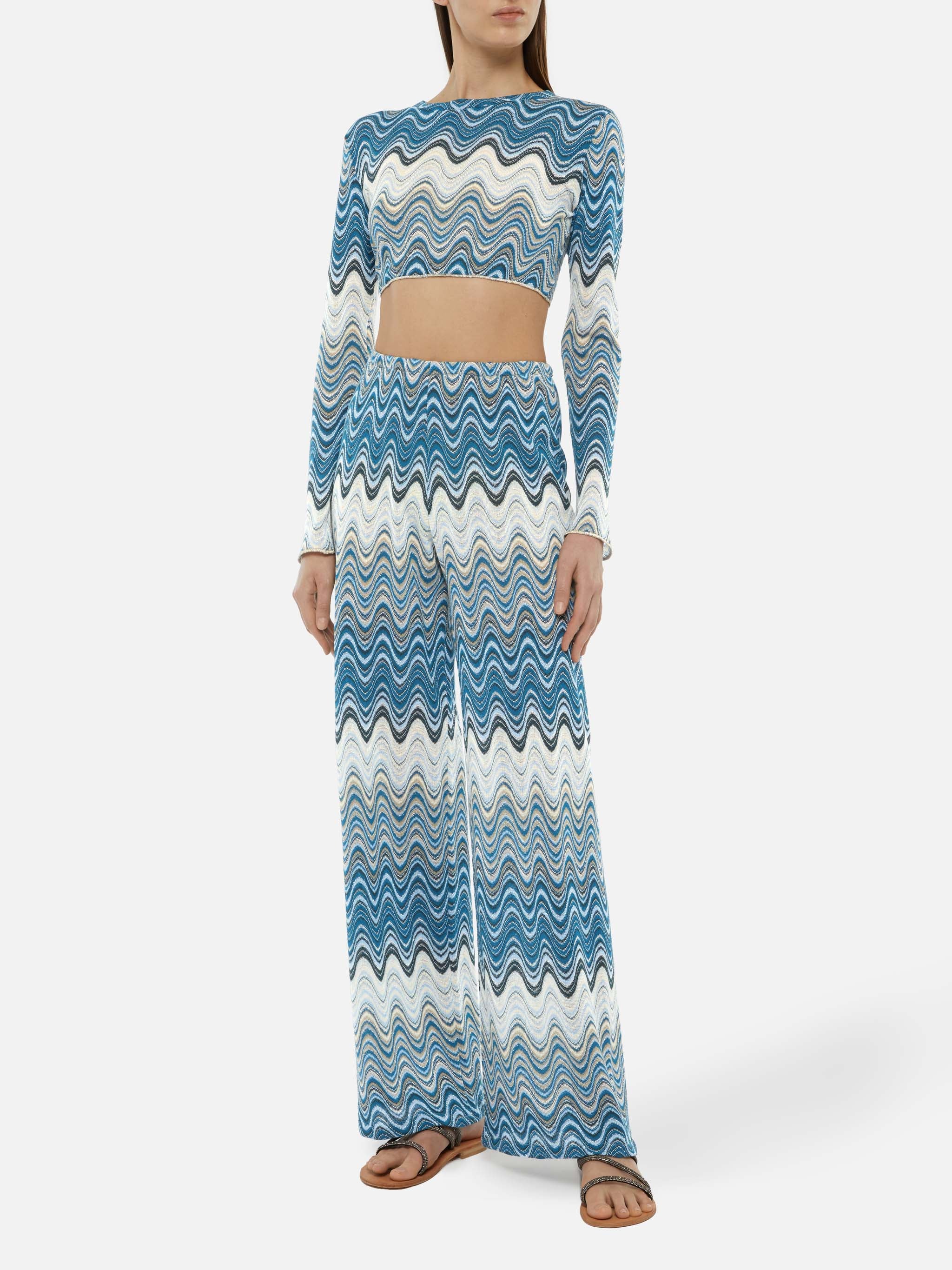 Amalia wide-leg trousers in raschel knit - Image 2