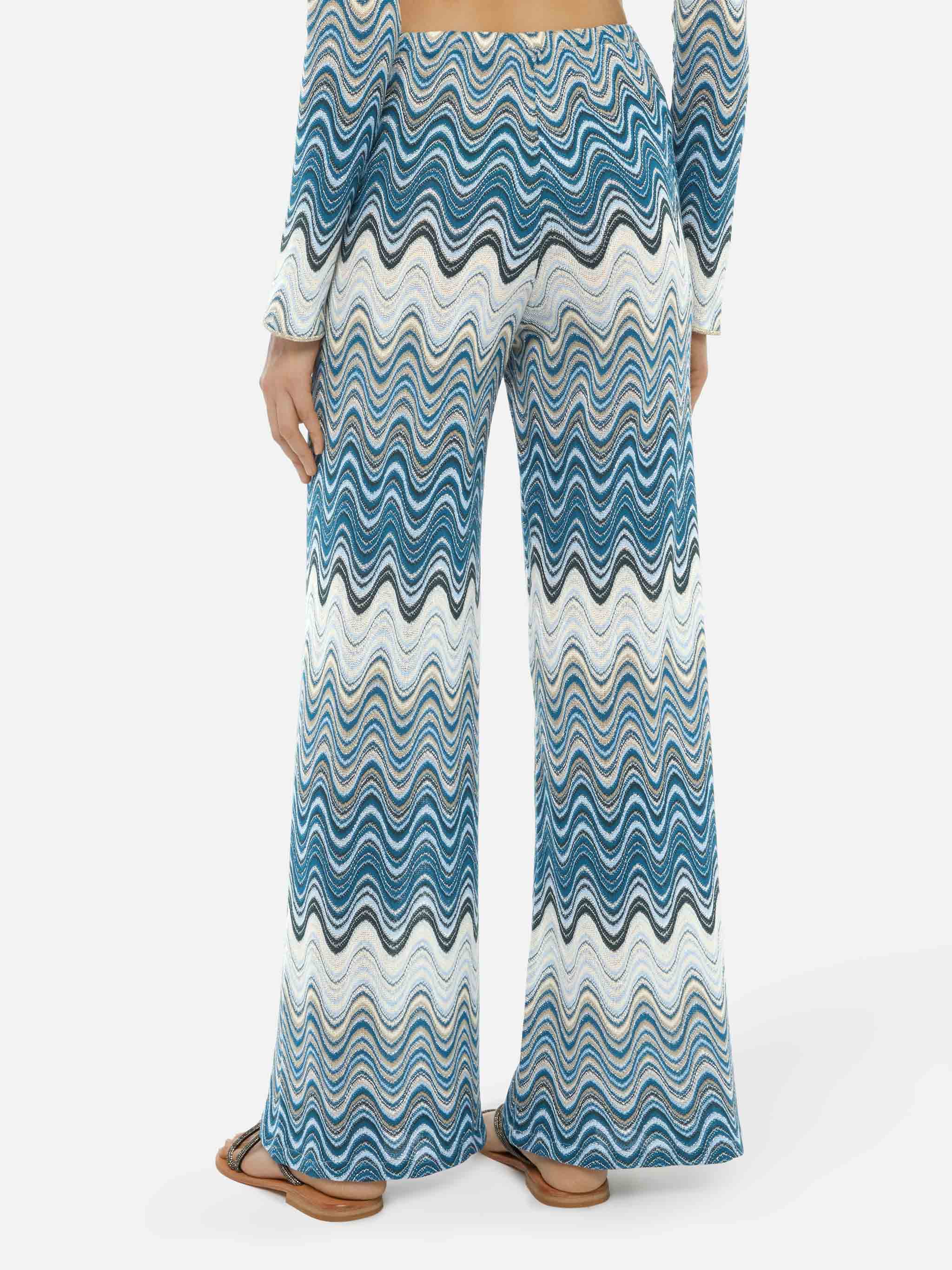 Amalia wide-leg trousers in raschel knit - Image 3