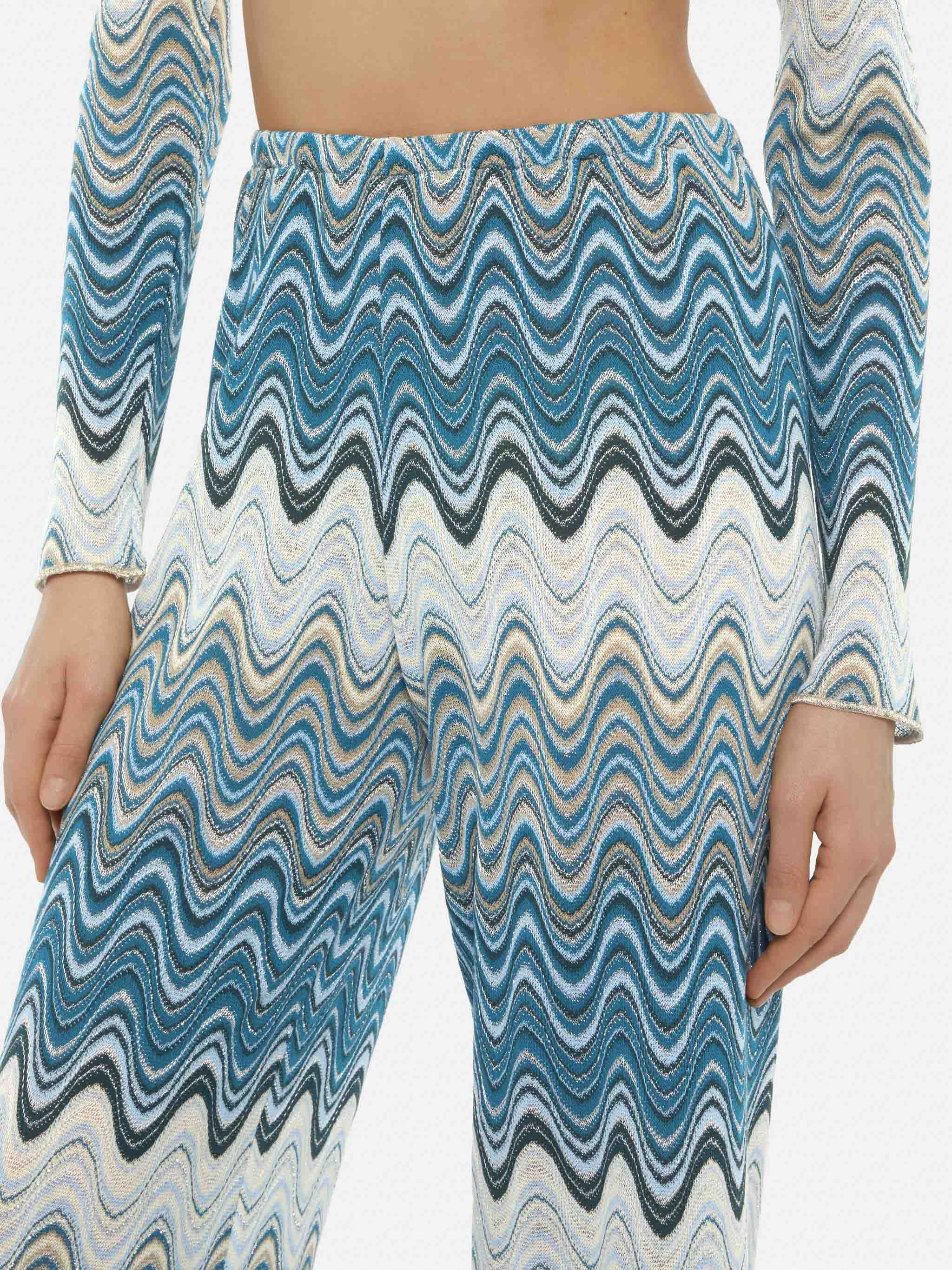 Amalia wide-leg trousers in raschel knit - Image 4