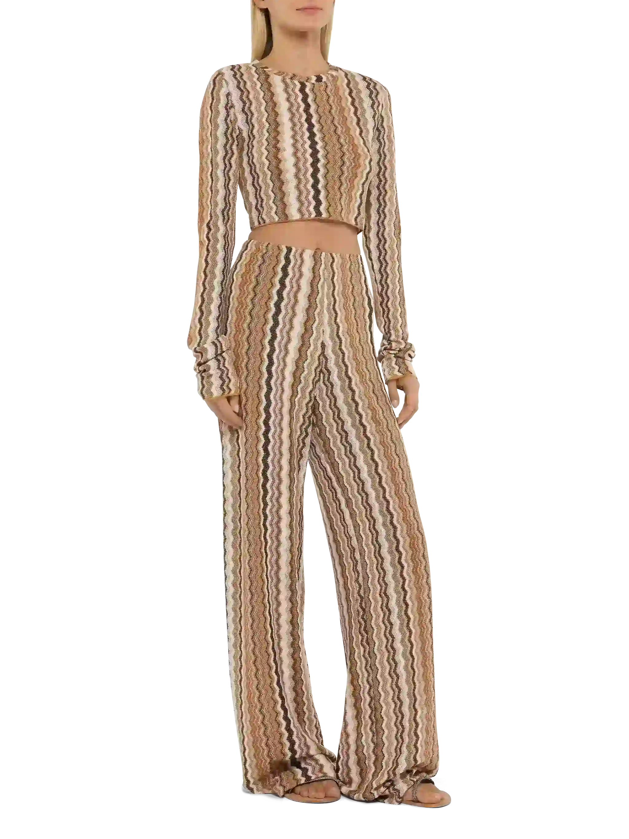 Amalia wide-leg trousers in raschel knit - Image 2