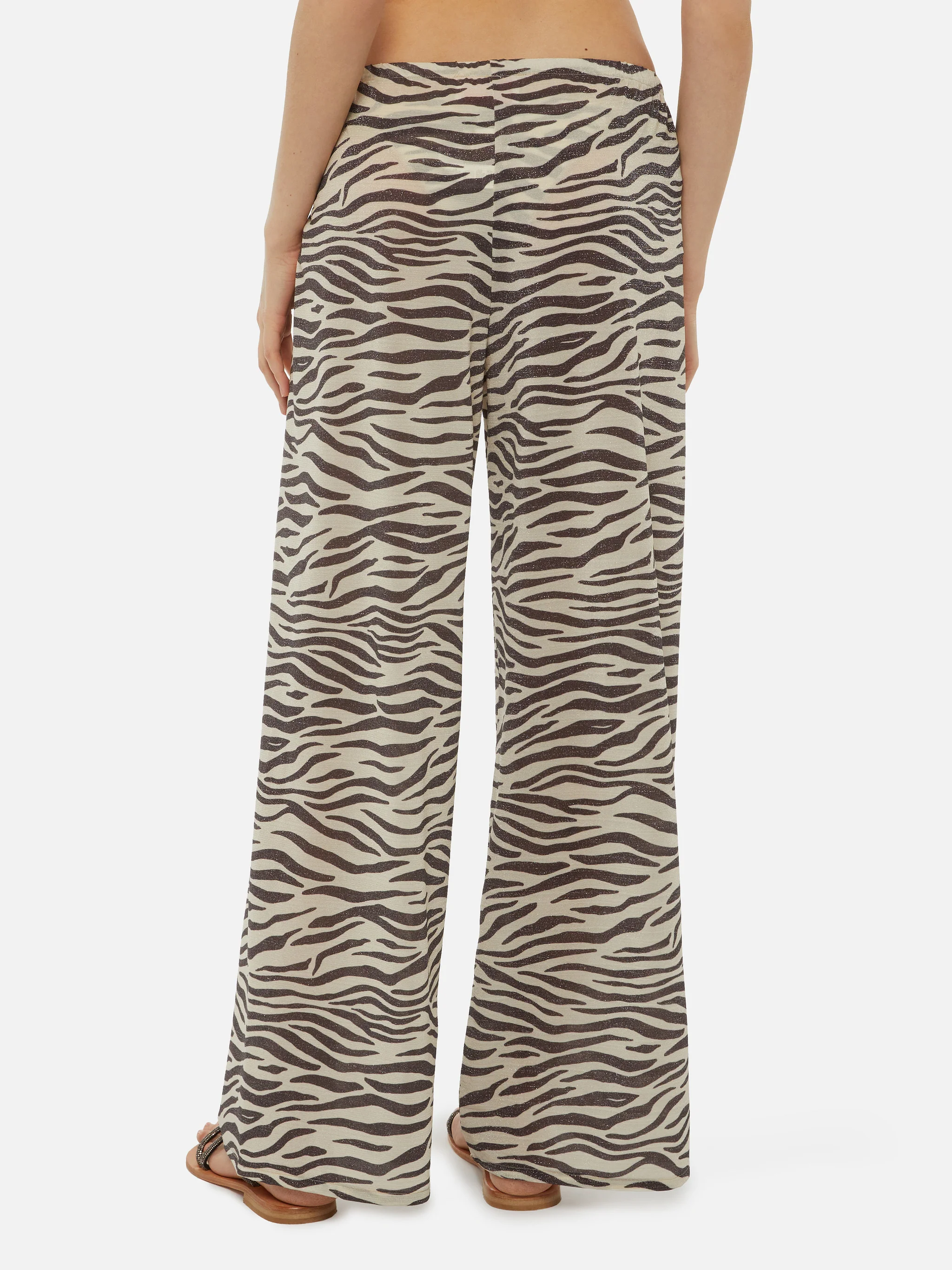 Amalia zebra lurex wide-leg trousers - Image 5