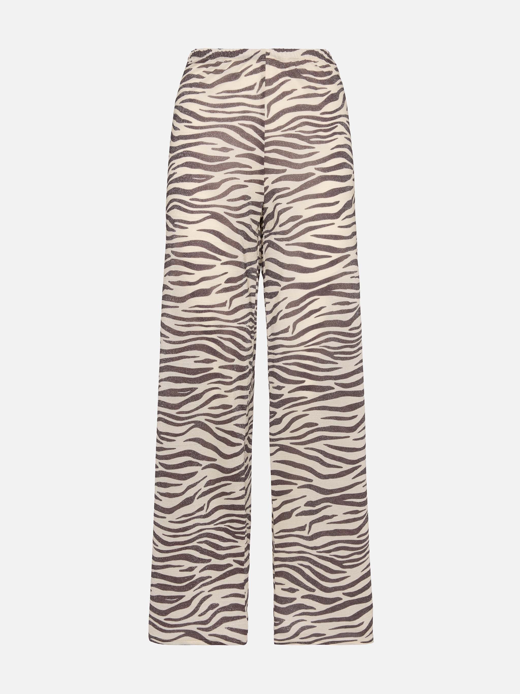 Amalia zebra lurex wide-leg trousers - Image 6