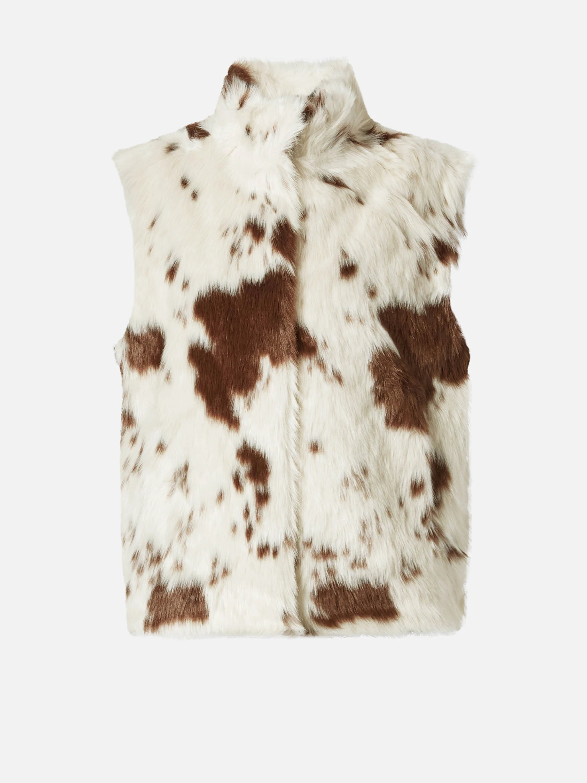 Ambre faux-fur gilet with cow print - Image 6