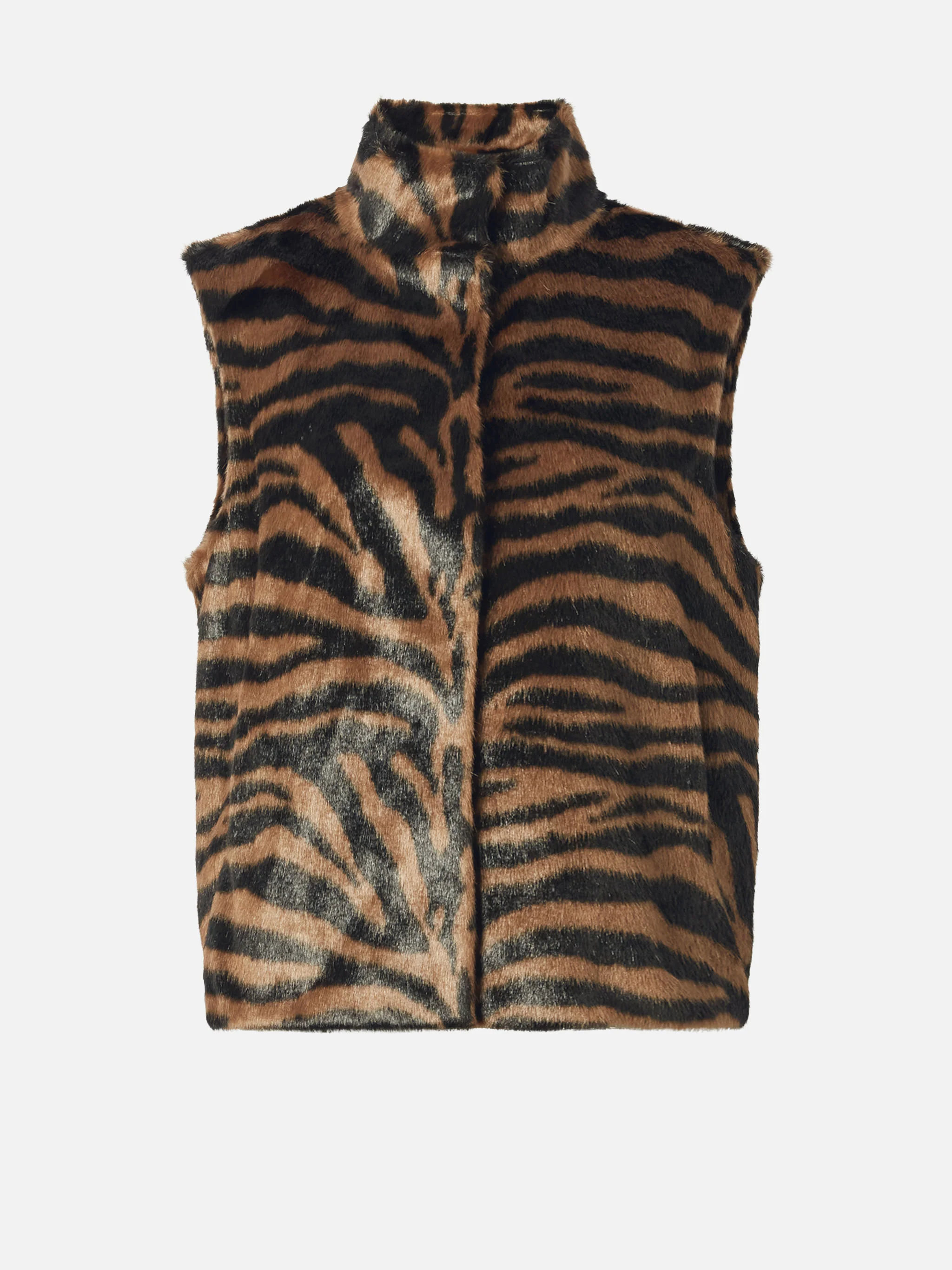 Ambre faux-fur gilet with zebra print - Image 6