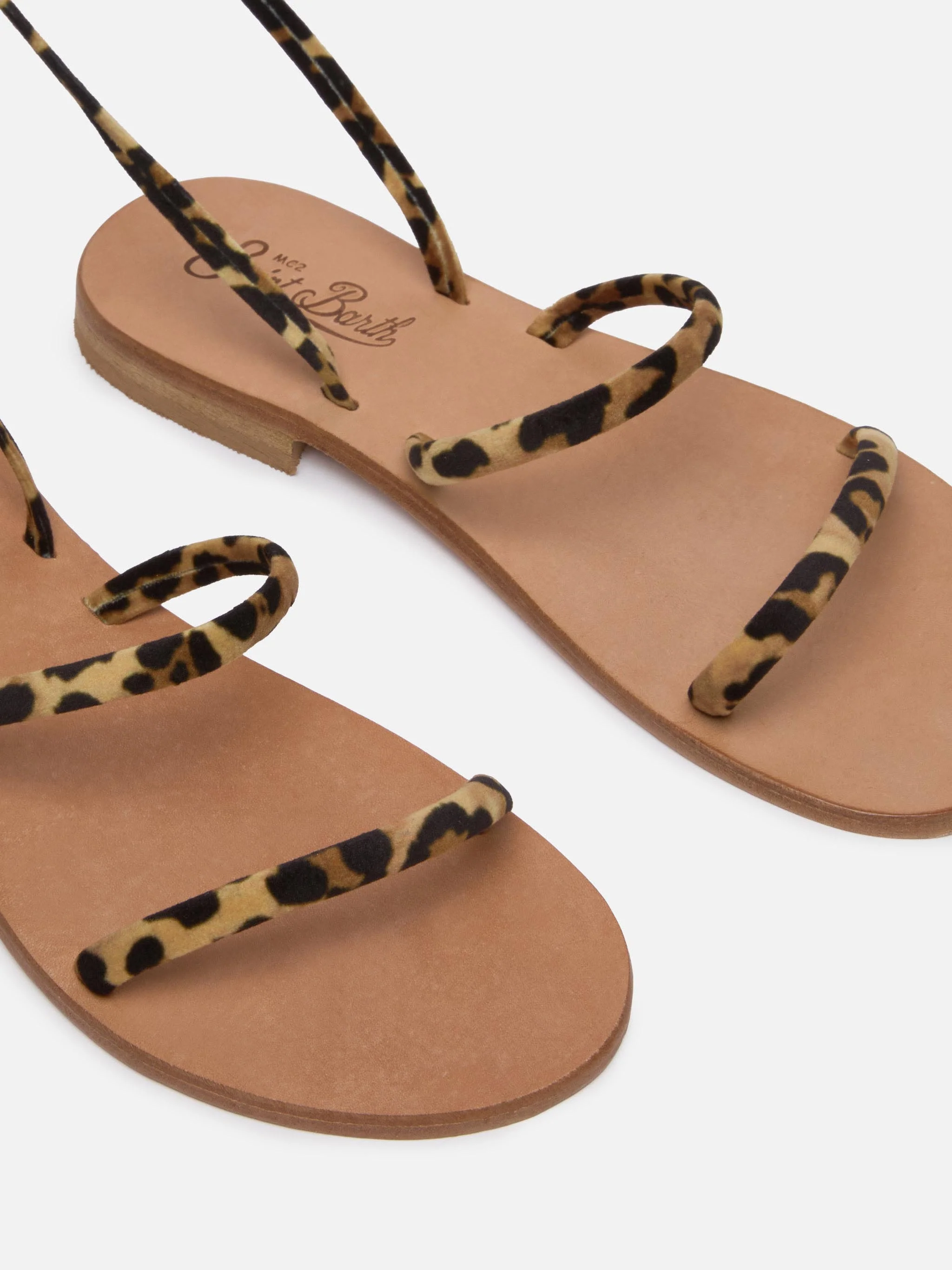 Animalier print Wrap flat Sandals - Image 3