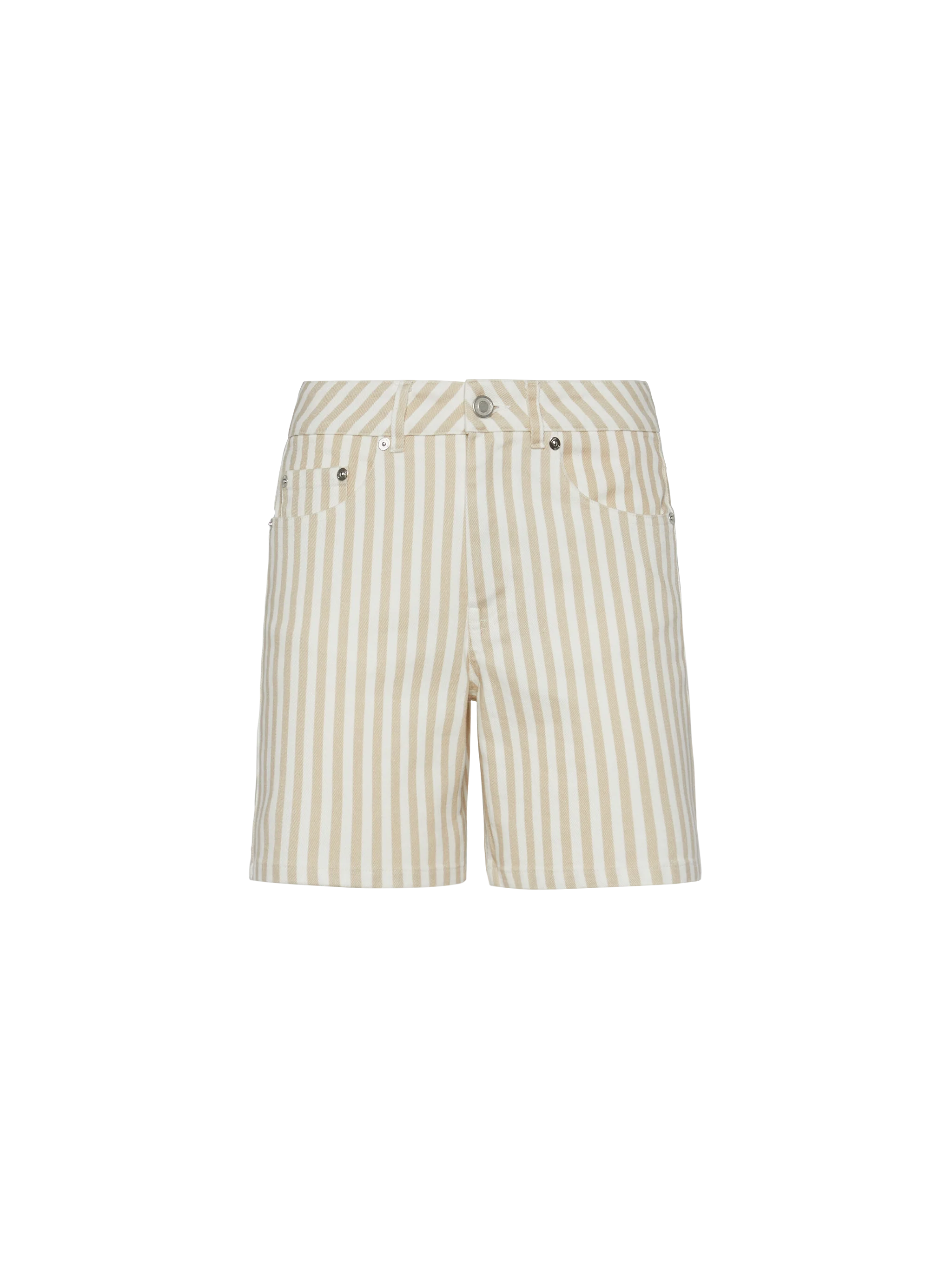 Ann denim bermuda with beige striped print - Image 4