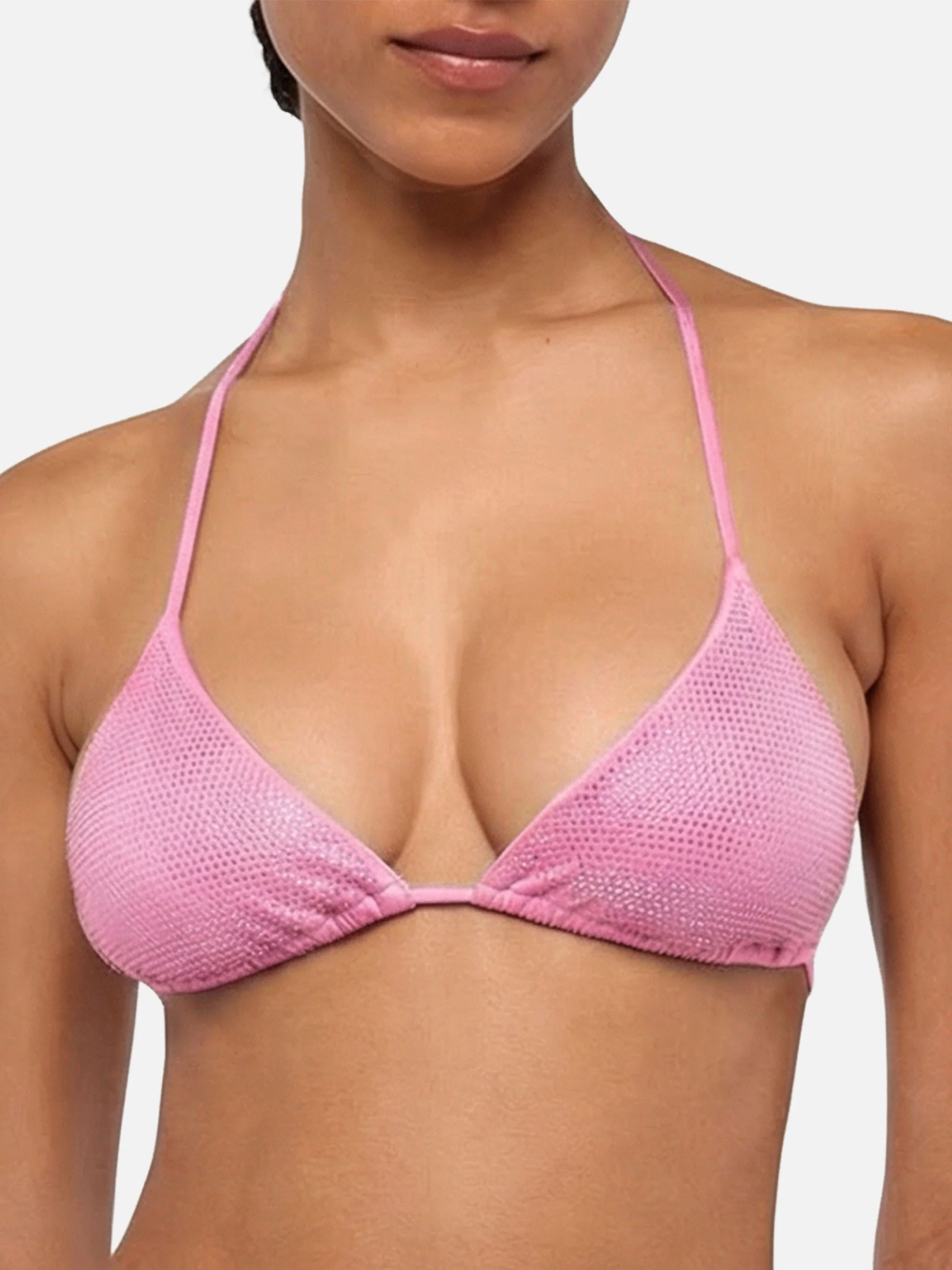 Annabelle sliding triangle bikini top with pink rhinestones - Image 2