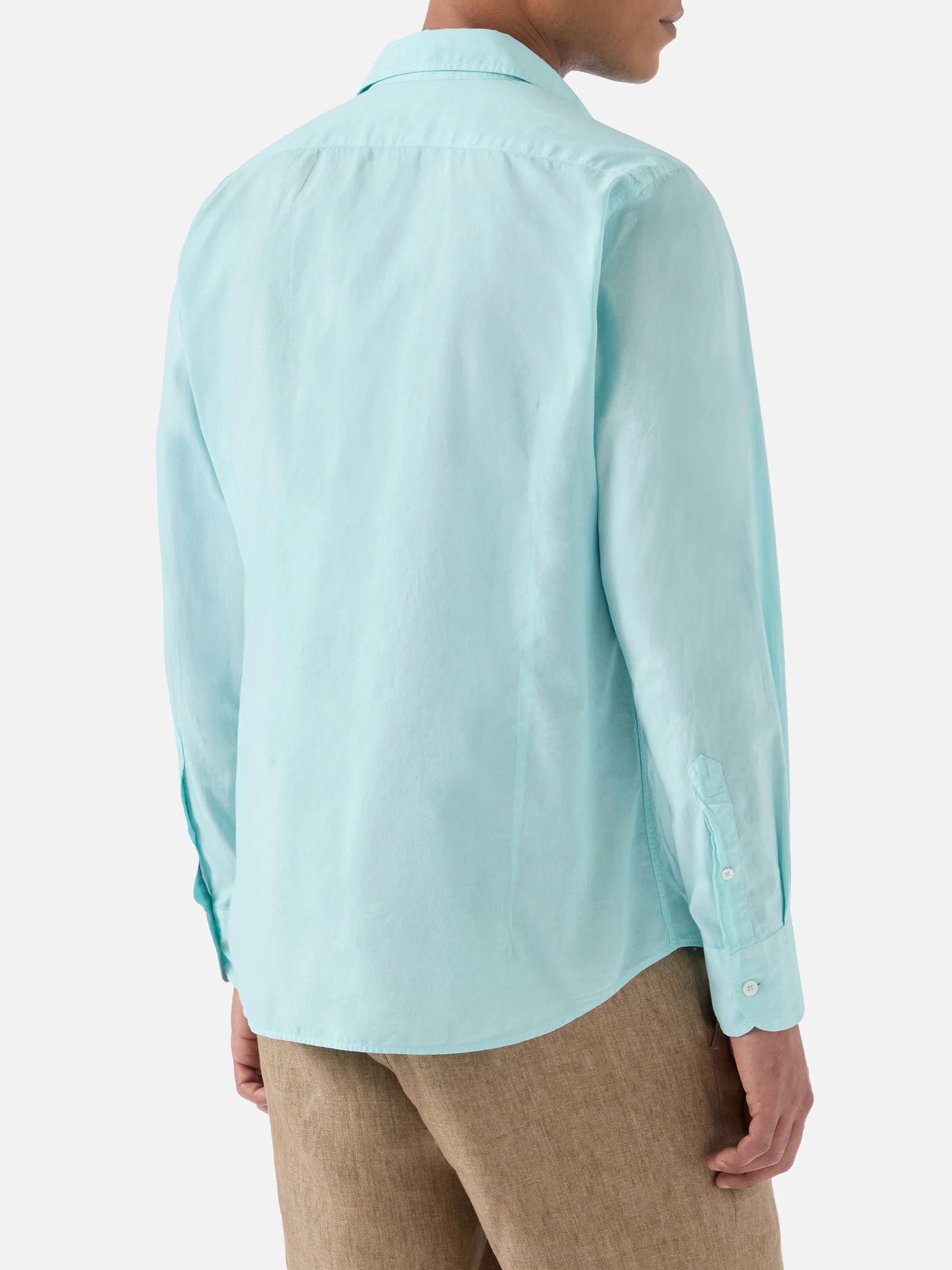 Aqua green Chemise Ice shirt in pure cotton voile - Image 3