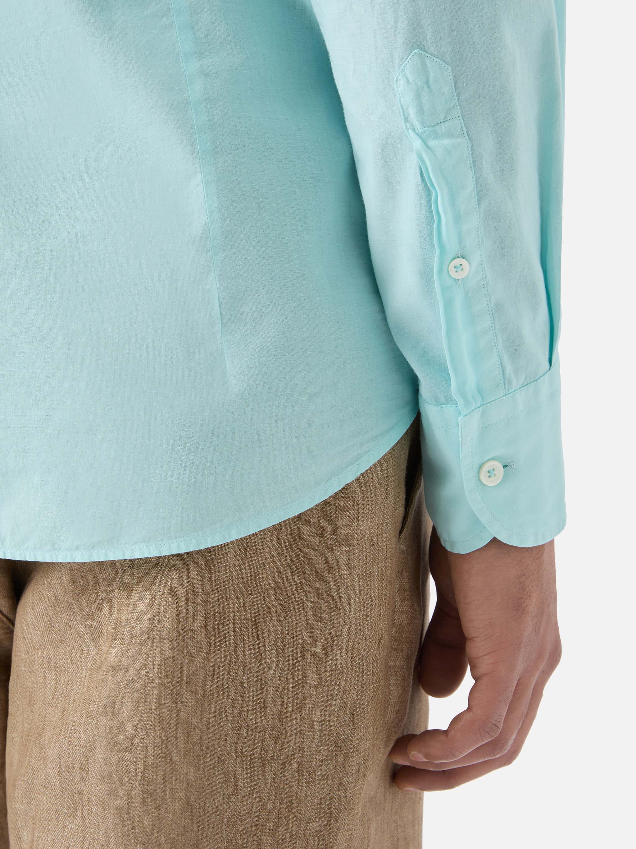 Aqua green Chemise Ice shirt in pure cotton voile - Image 4