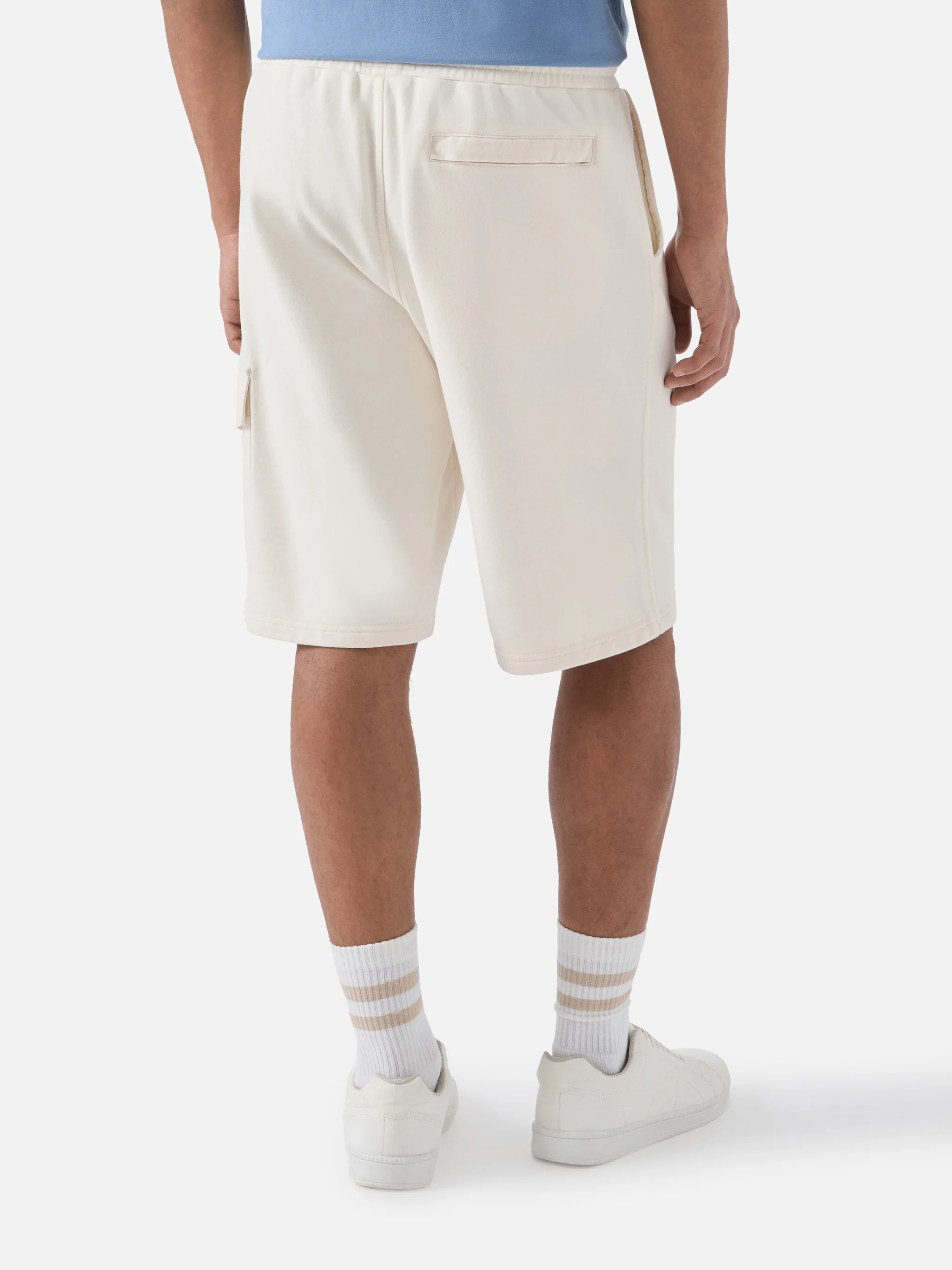 Argo solid cream fleece bermuda shorts with cargo pocket - Image 4
