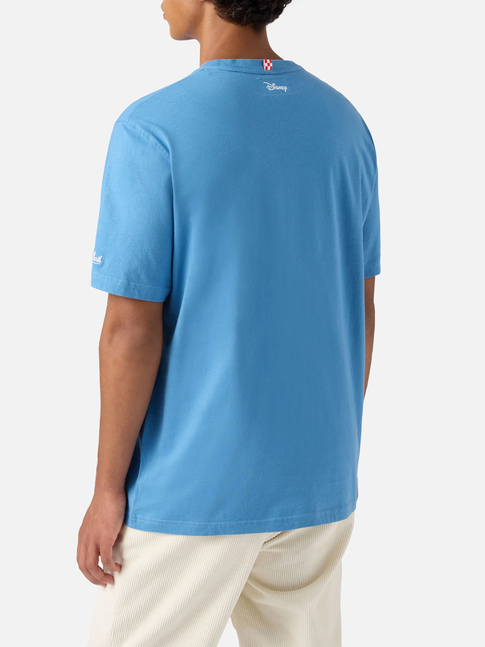 Arnott cotton T-shirt in air force blue with Scrooge McDuck Problem Solver embroidery | DISNEY SPECIAL EDITION - Image 4