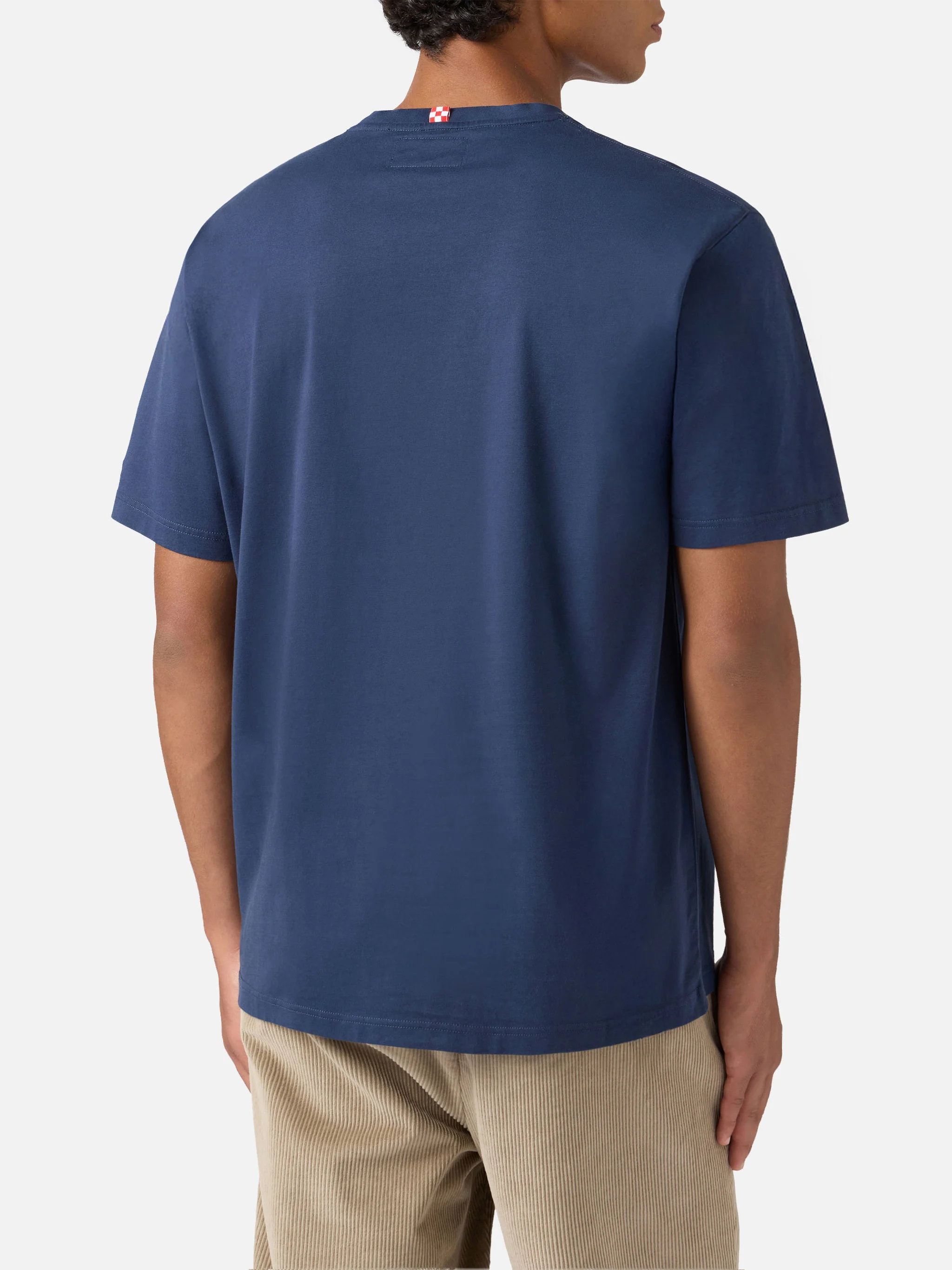 Arnott cotton T-shirt in blue with Caffè Corretti Negroni Sbagliati embroidery - Image 4