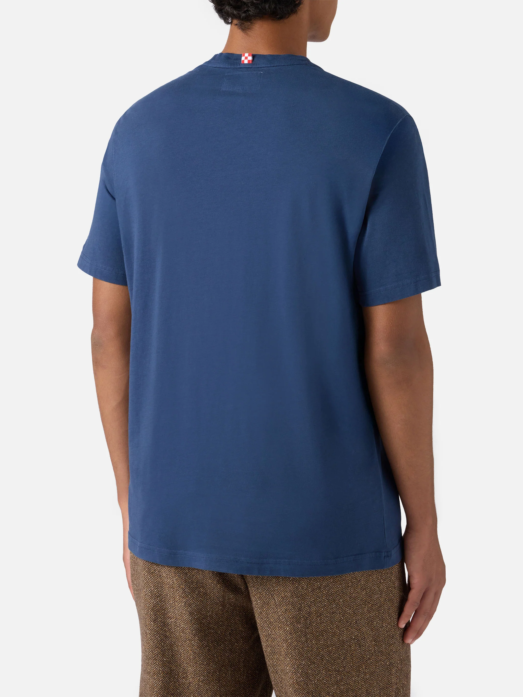 Arnott cotton T-shirt in blue with Grand Slam embroidery and bottle print - Image 4