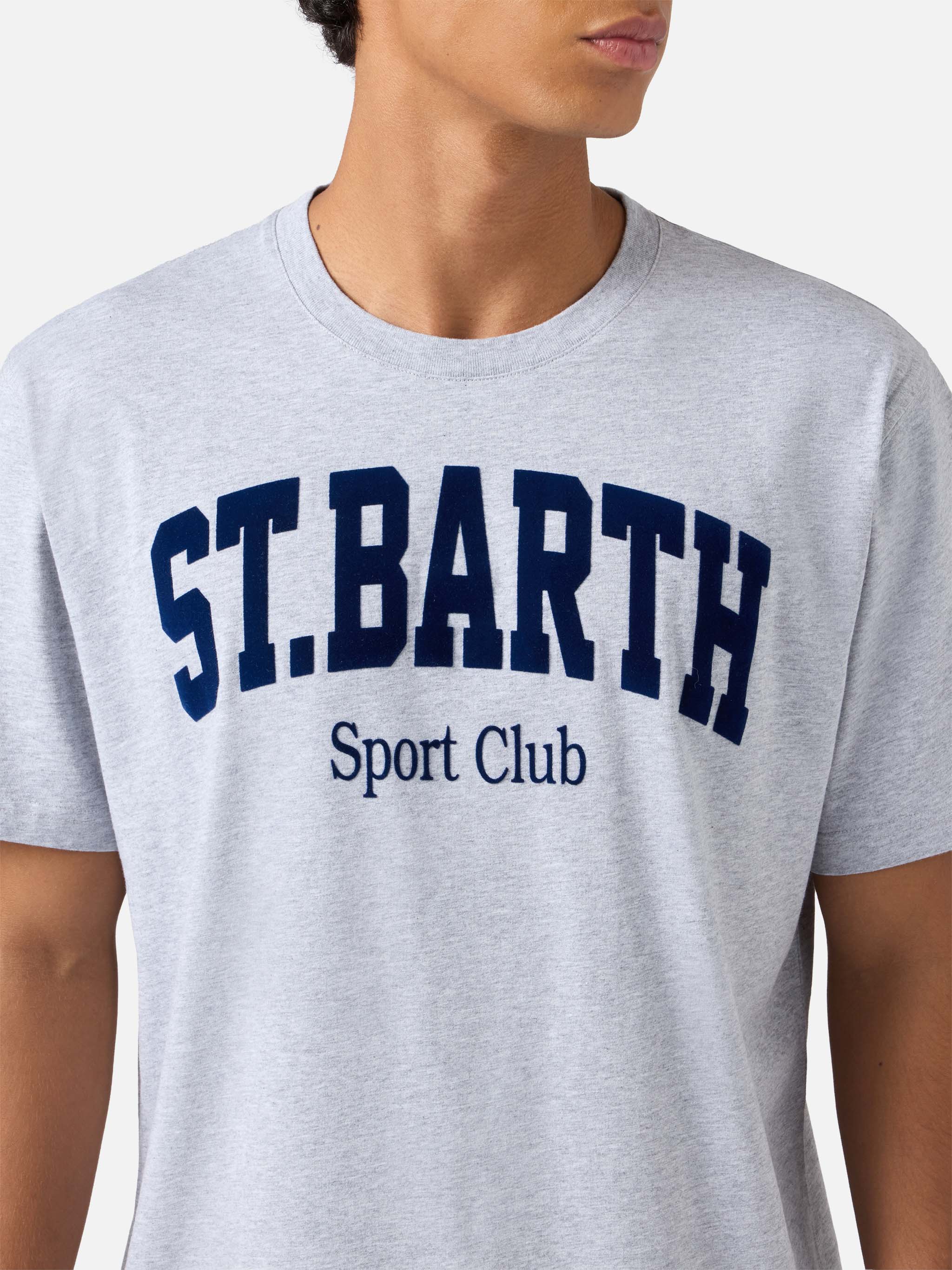 Arnott cotton T-shirt in blue with St. Barth Sport Club flock print - Image 3