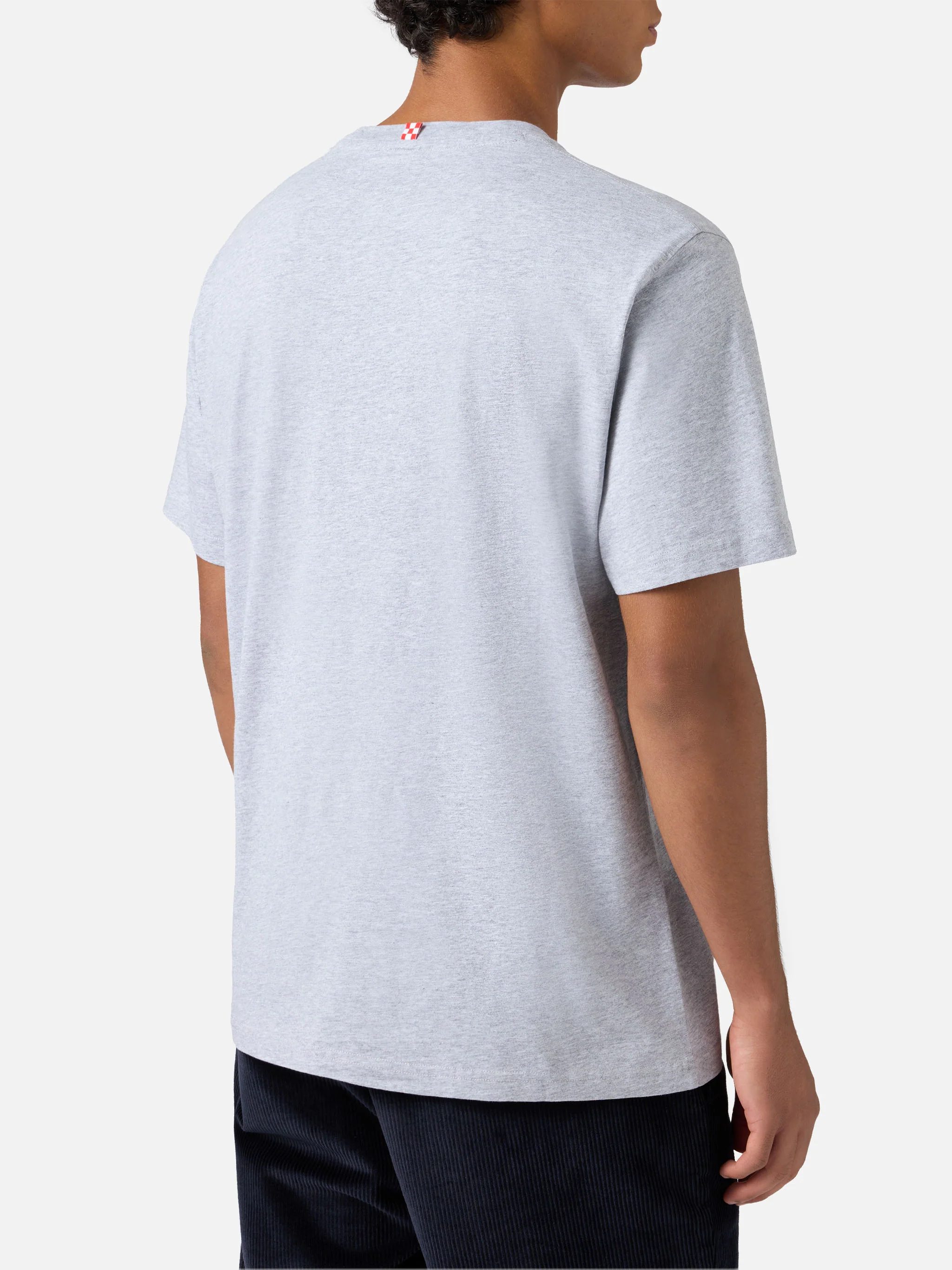 Arnott cotton T-shirt in blue with St. Barth Sport Club flock print - Image 4