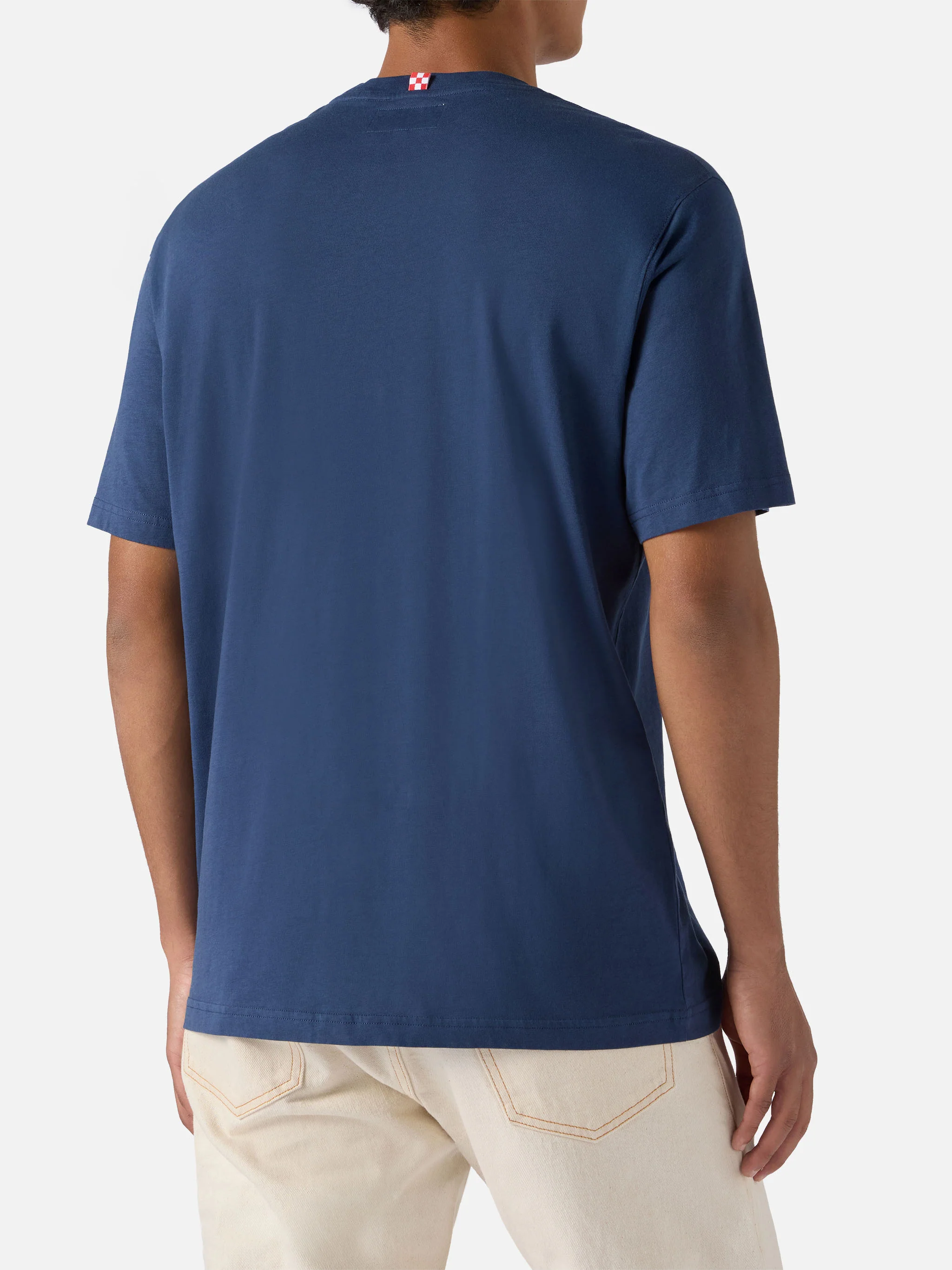 Arnott cotton T-shirt in blue with St. Barth Sport Club print - Image 4