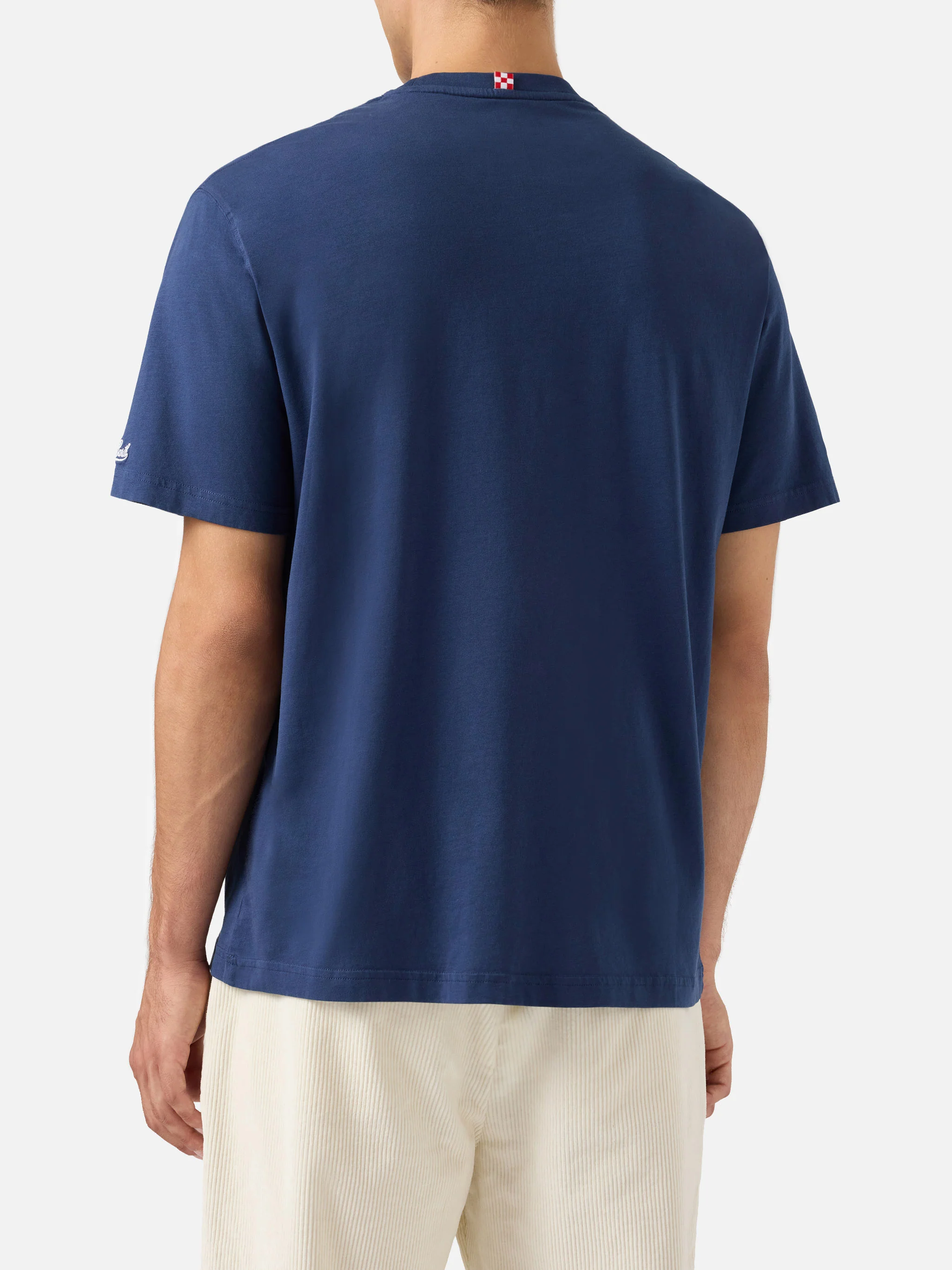 Arnott Warm winter cotton T-shirt in blue with Bel temp… embroidery | VACANZE DI NATALE SPECIAL EDITION - Image 5