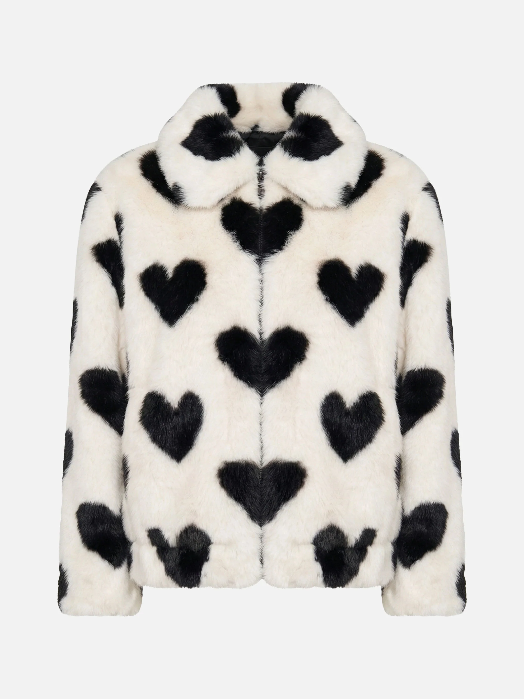 Aveline faux fur jacket with heart print - Image 3