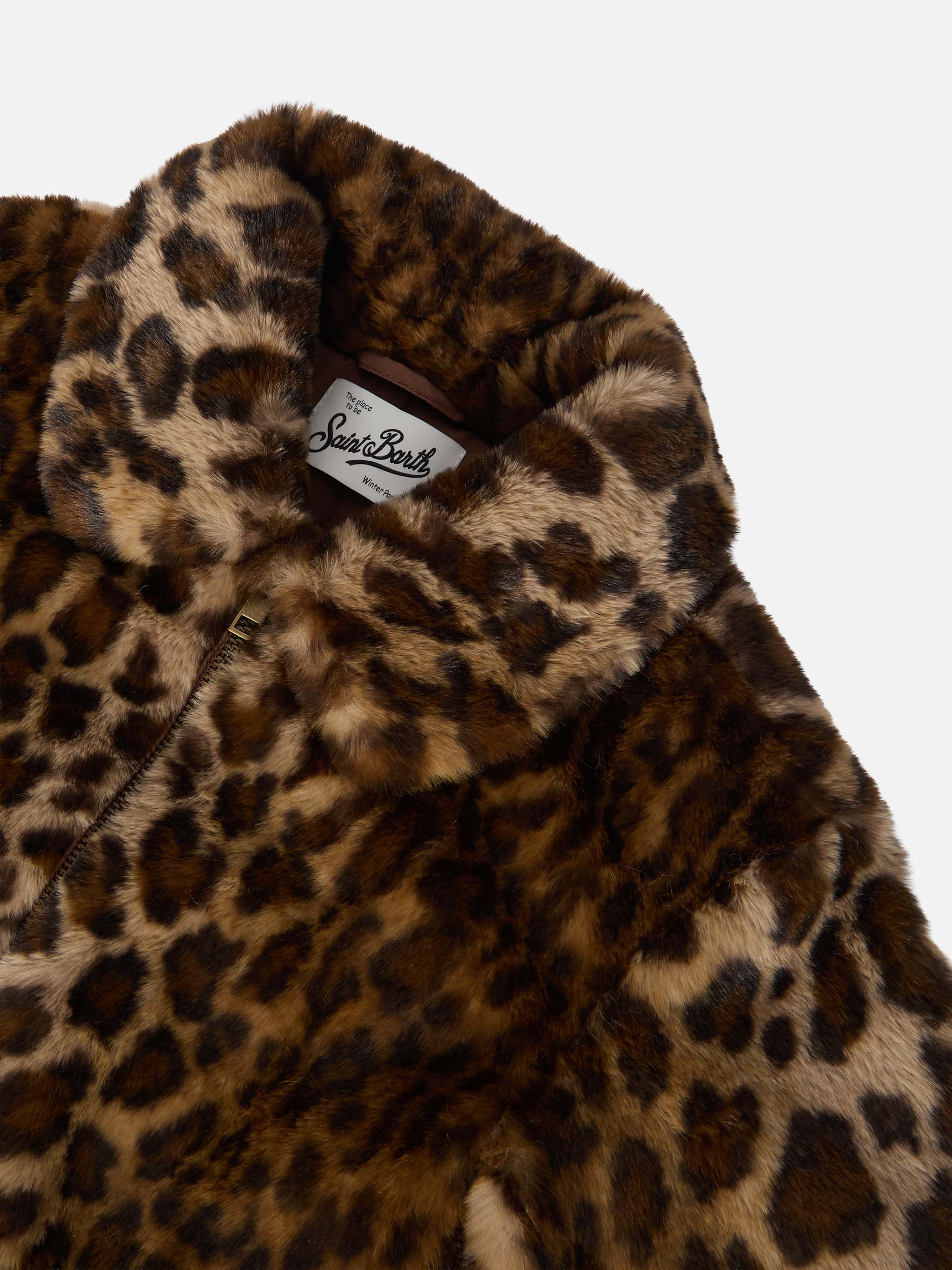 Aveline faux-fur jacket with leopard print - Image 2
