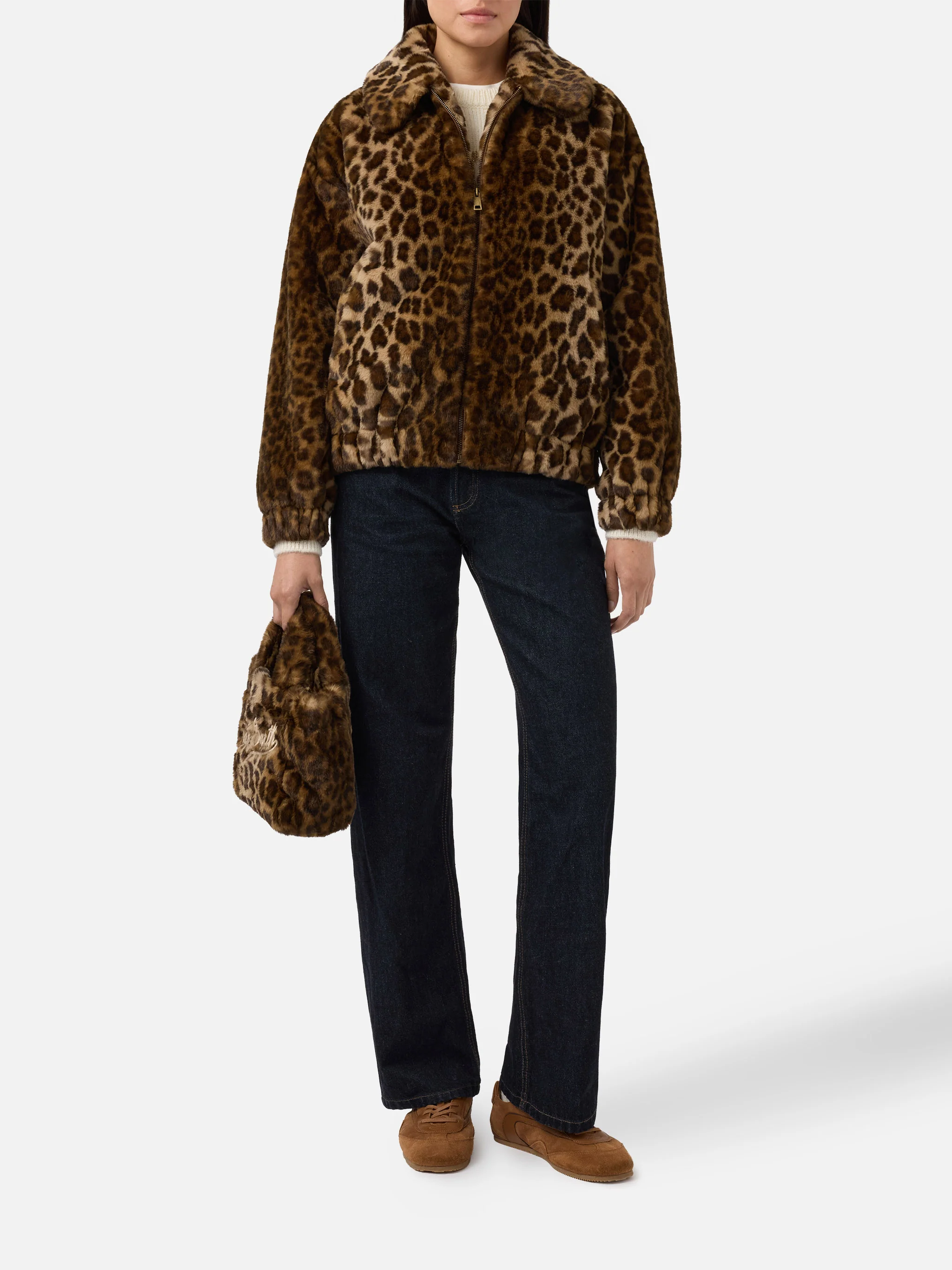 Aveline faux-fur jacket with leopard print - Image 2
