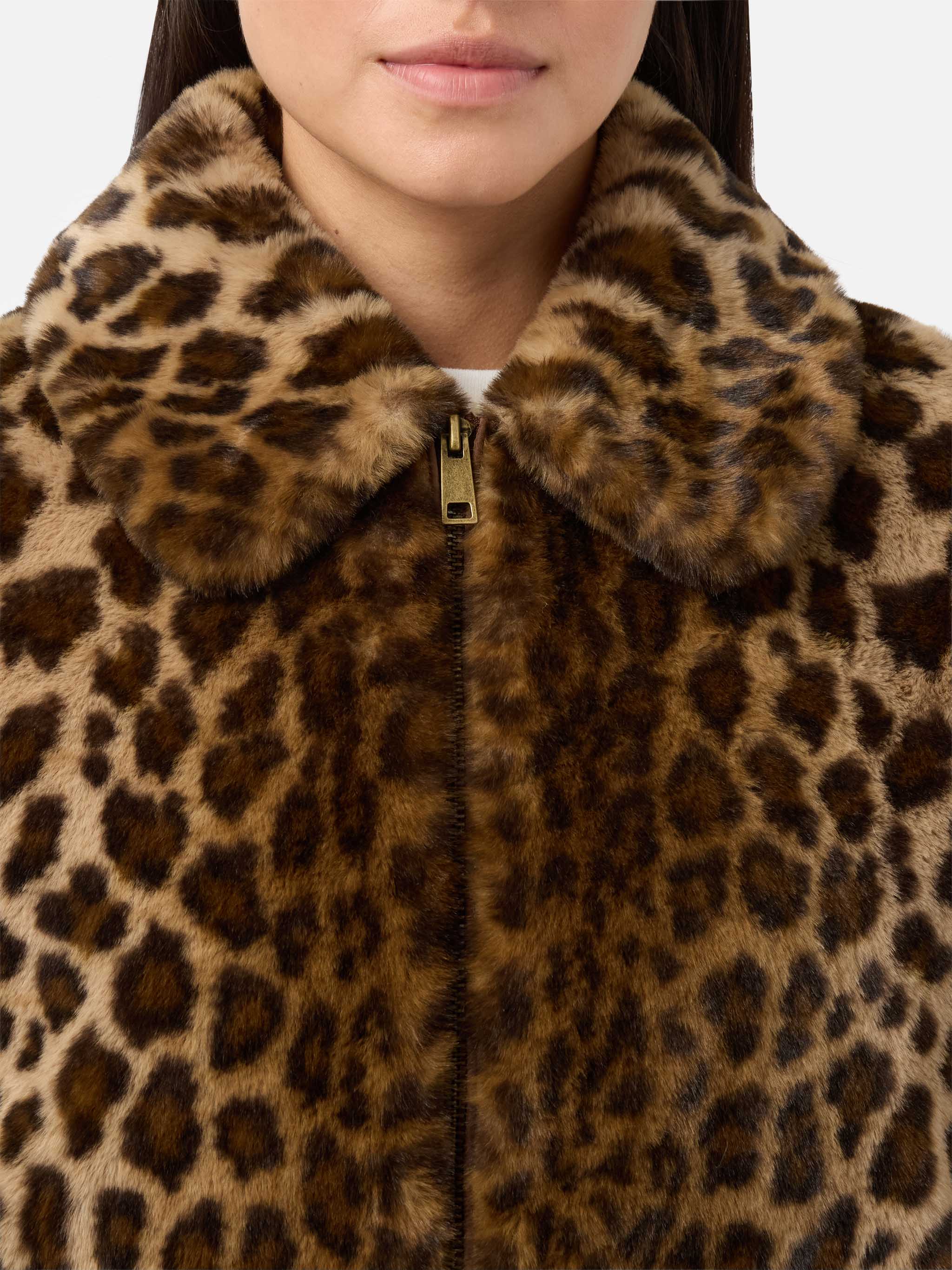 Aveline faux-fur jacket with leopard print - Image 3