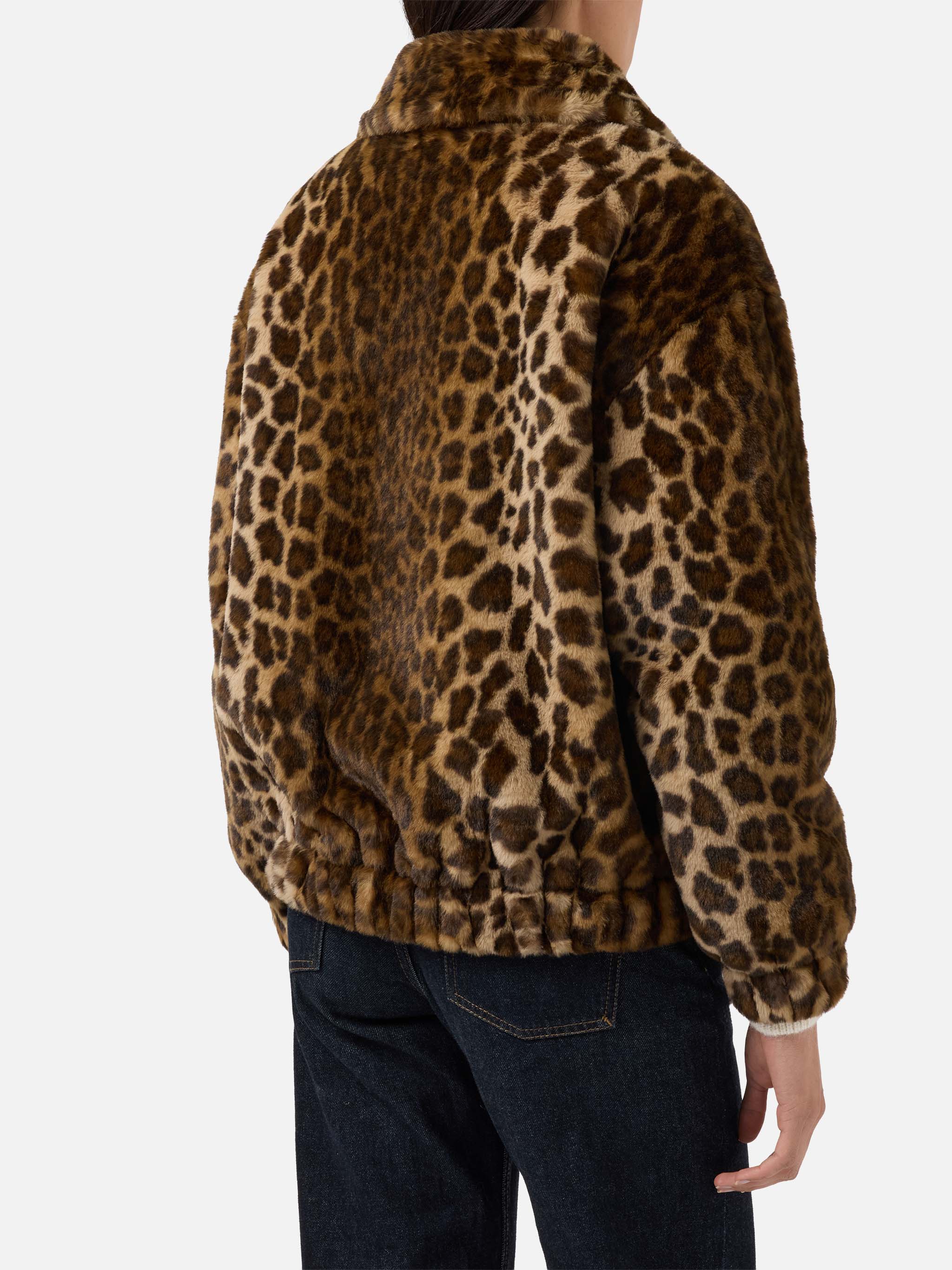 Aveline faux-fur jacket with leopard print - Image 4