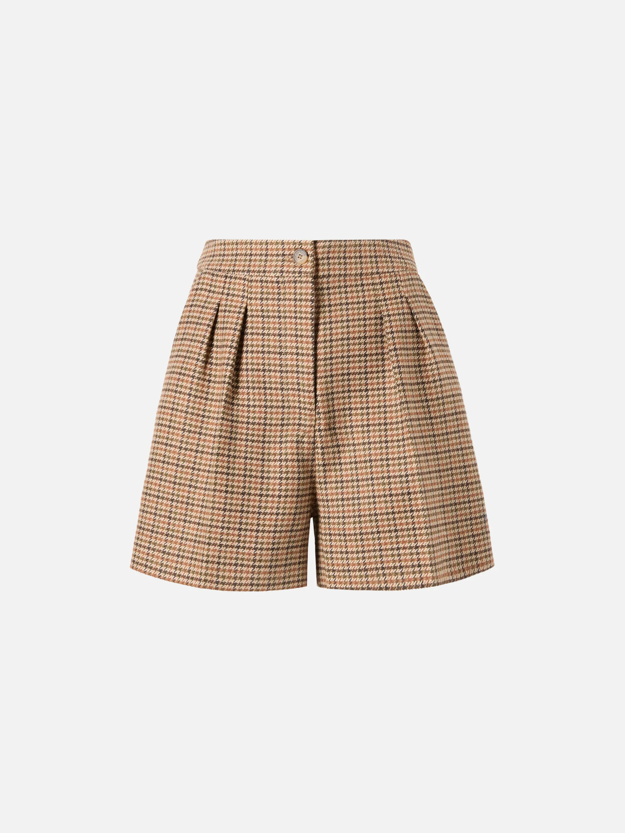 Aya shorts in houndstooth fabric with double pleats - Image 5