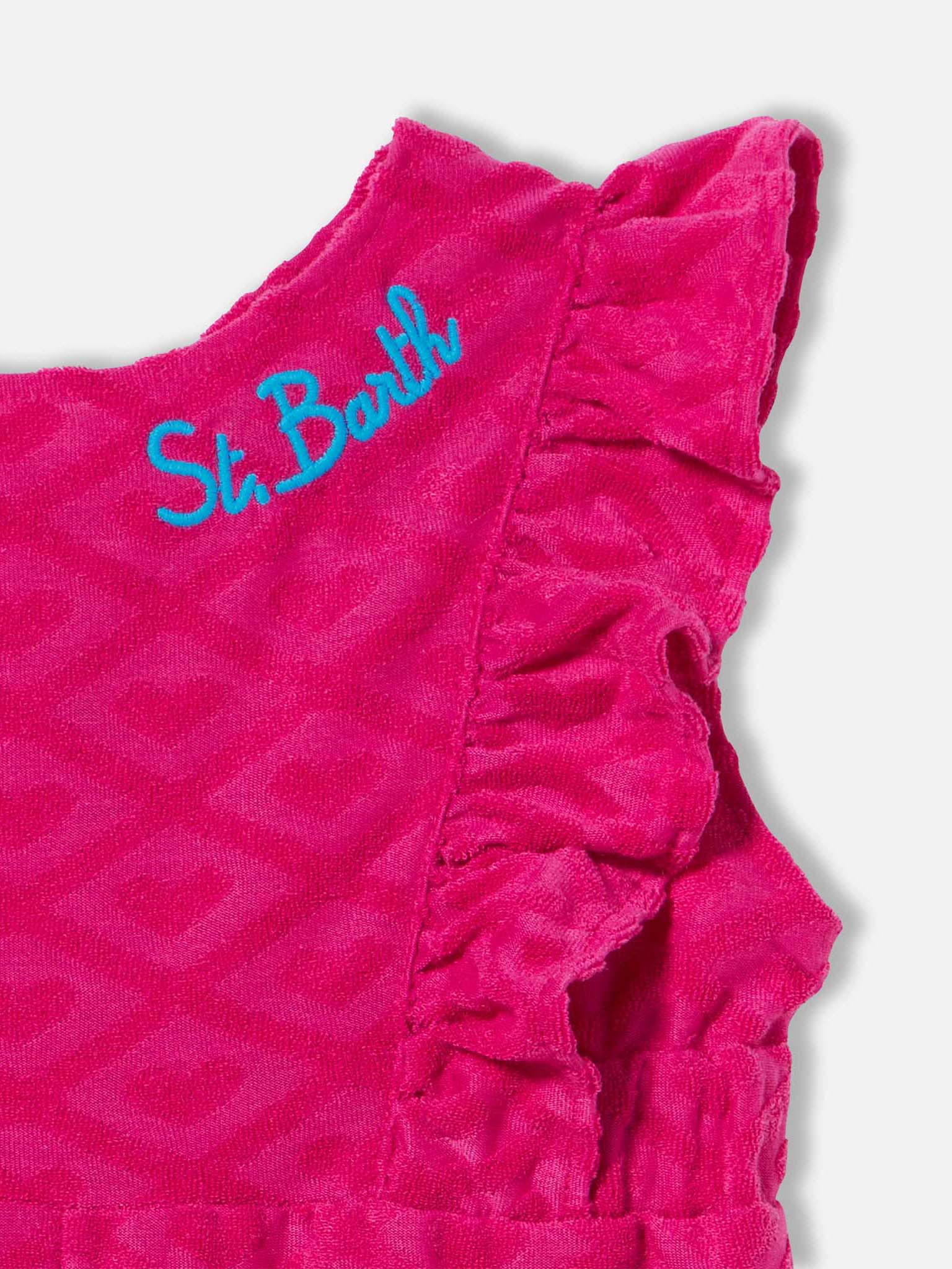 Baby girl romper suit with embossed hearts - Image 2