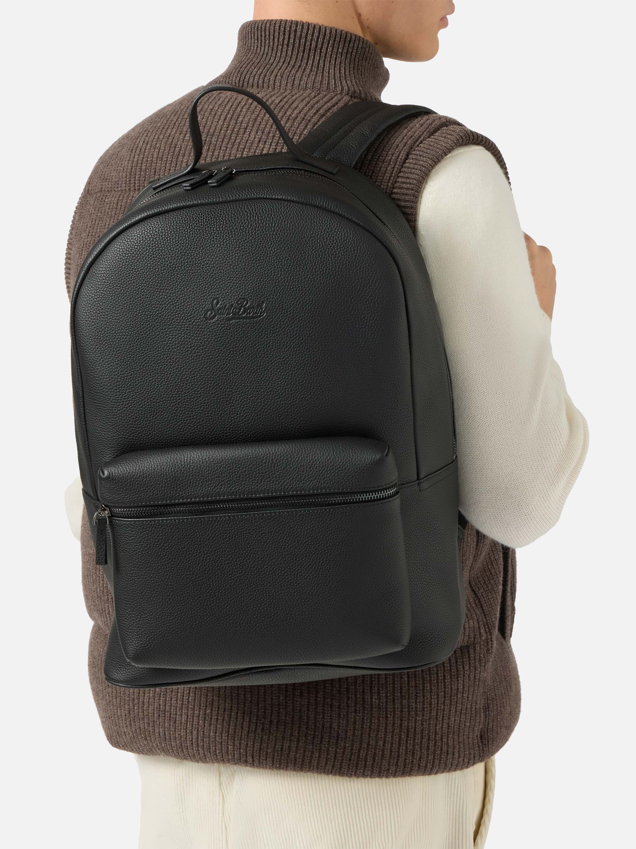 Backpack in black leather - Image 2