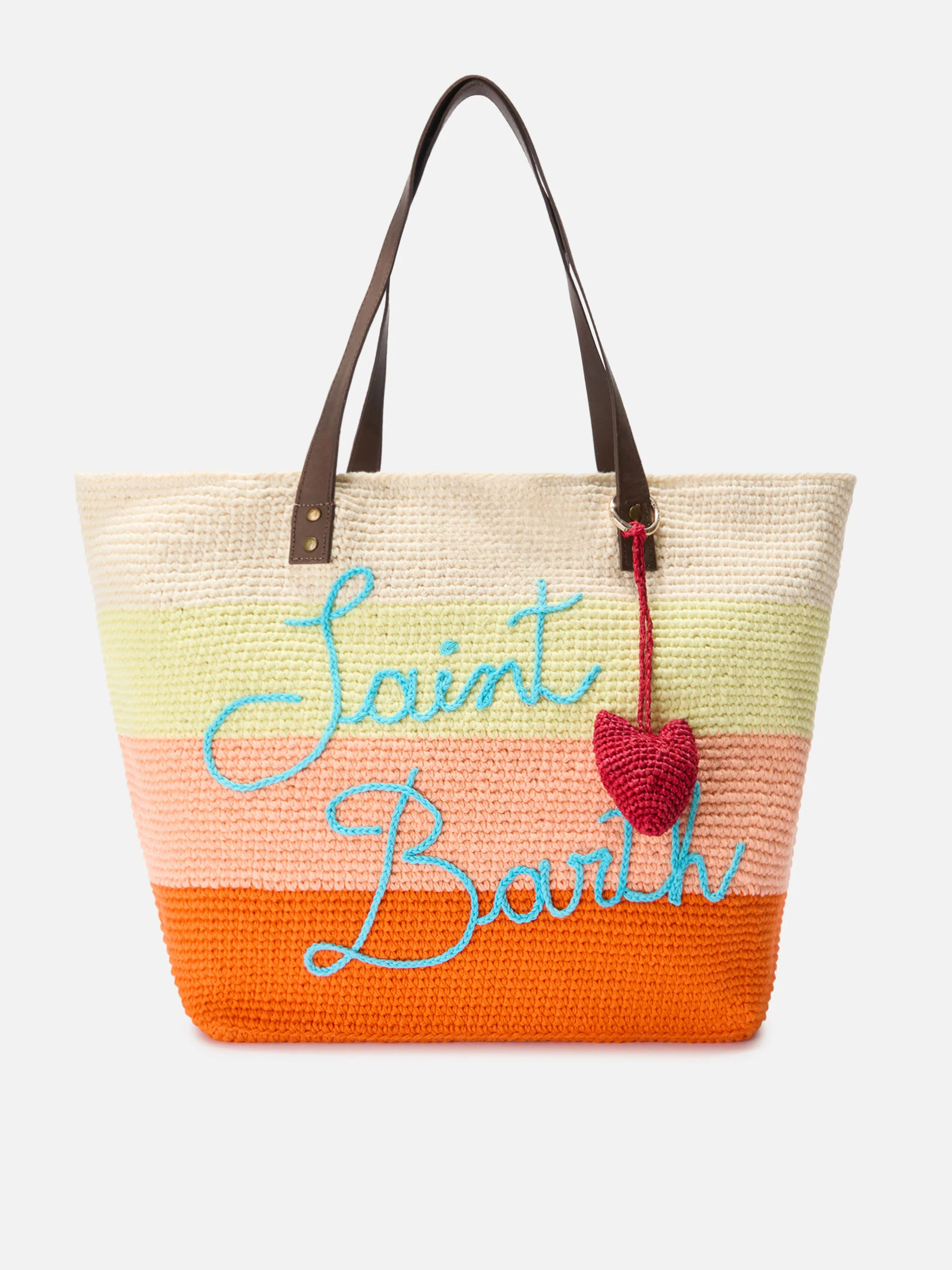 Bag Charm with heart in raffia - Image 2