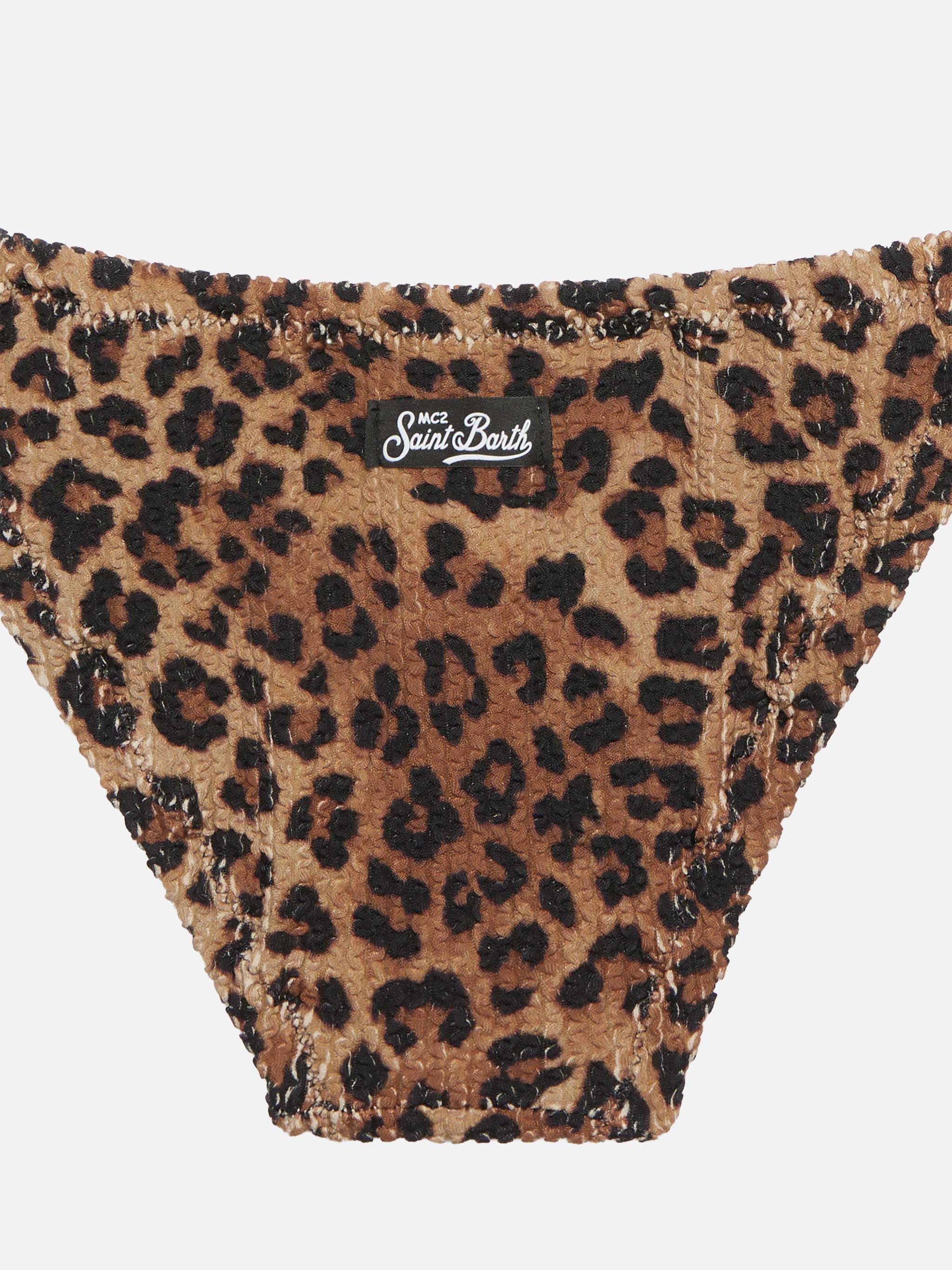Baker classic crinkle bralette bikini with animalier print - Image 3