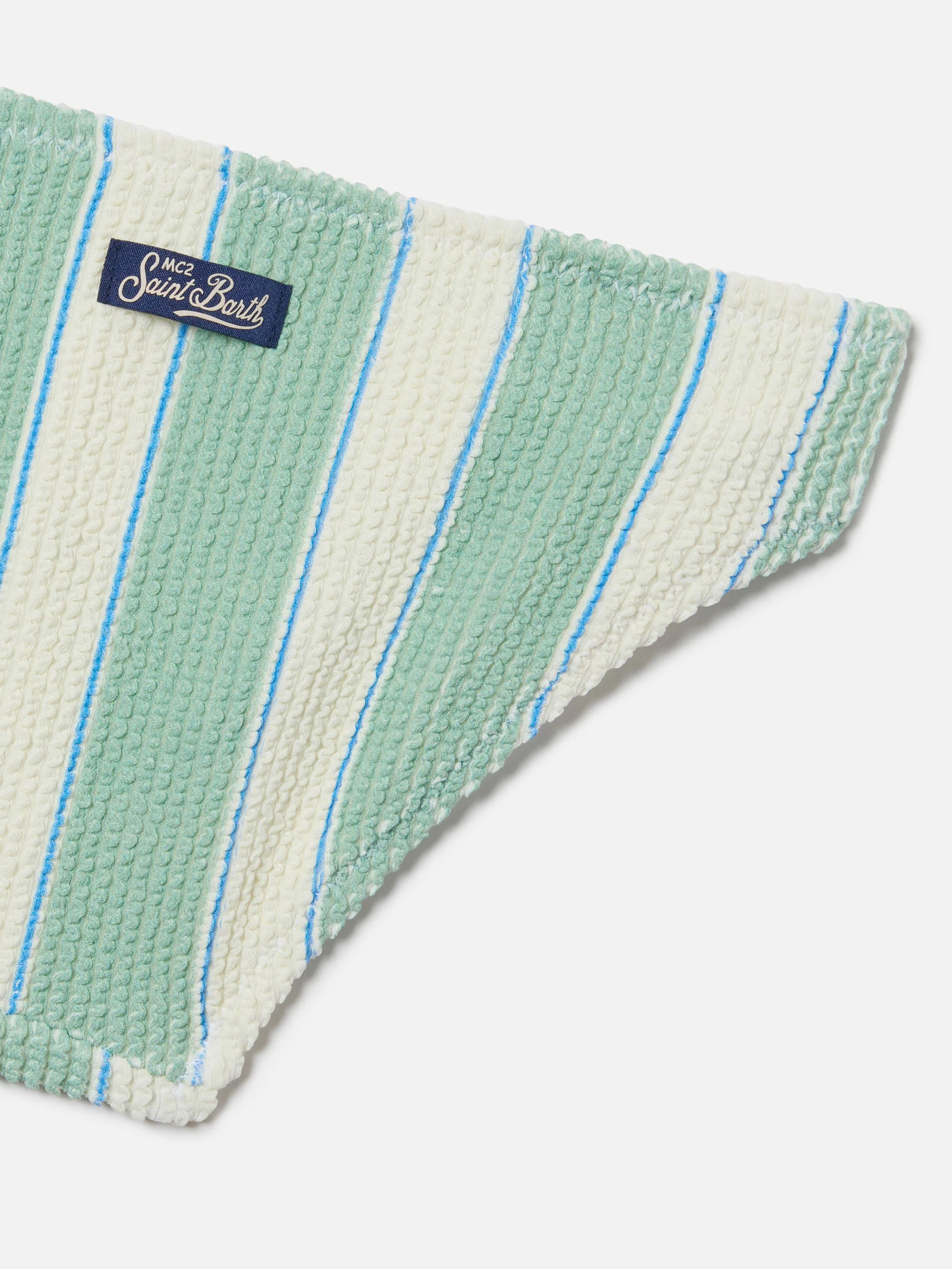 Baker crinkle bikini with green and cream stripes - Image 3
