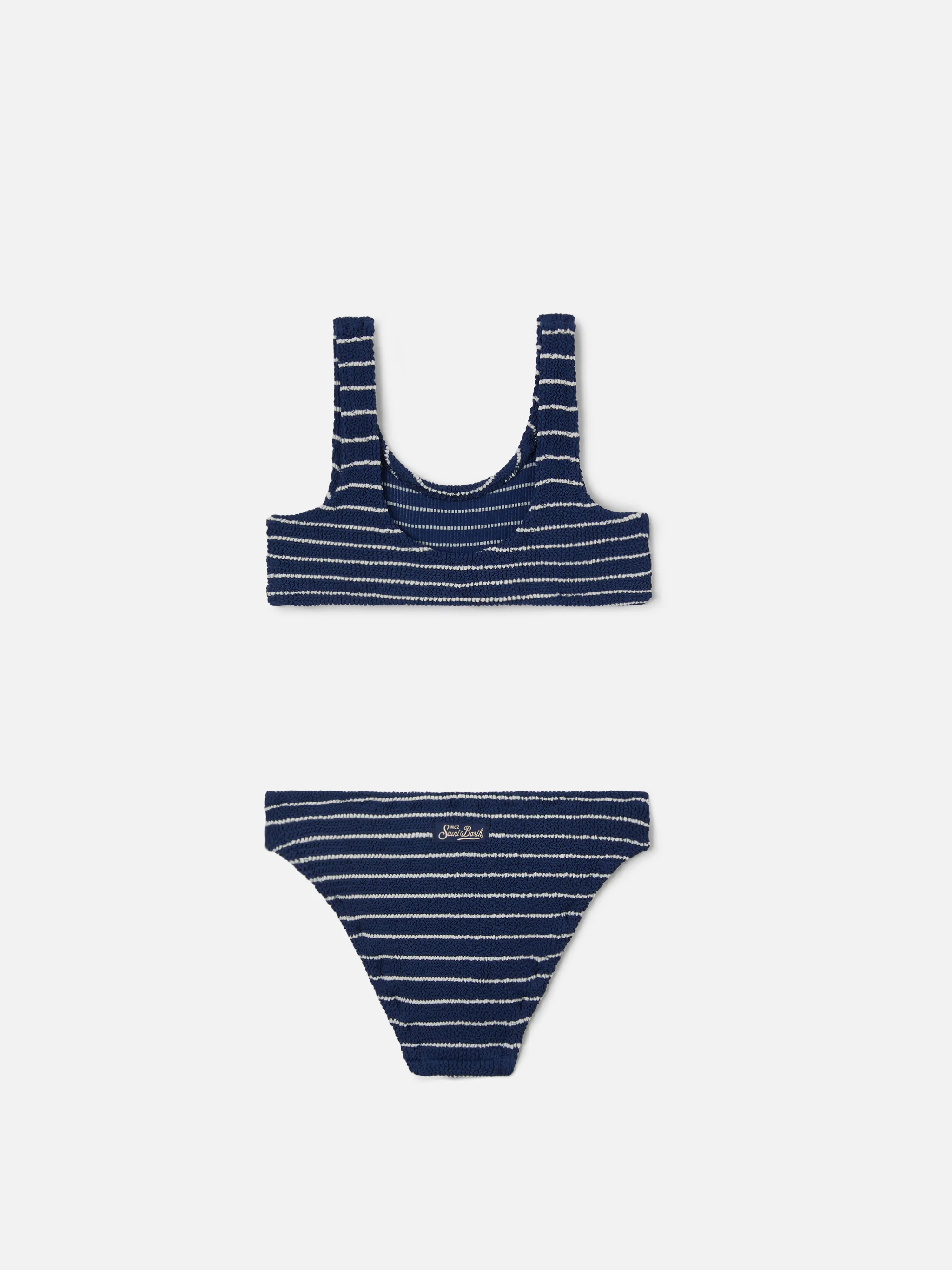 Baker crinkle bikini with navy stripes - Image 2