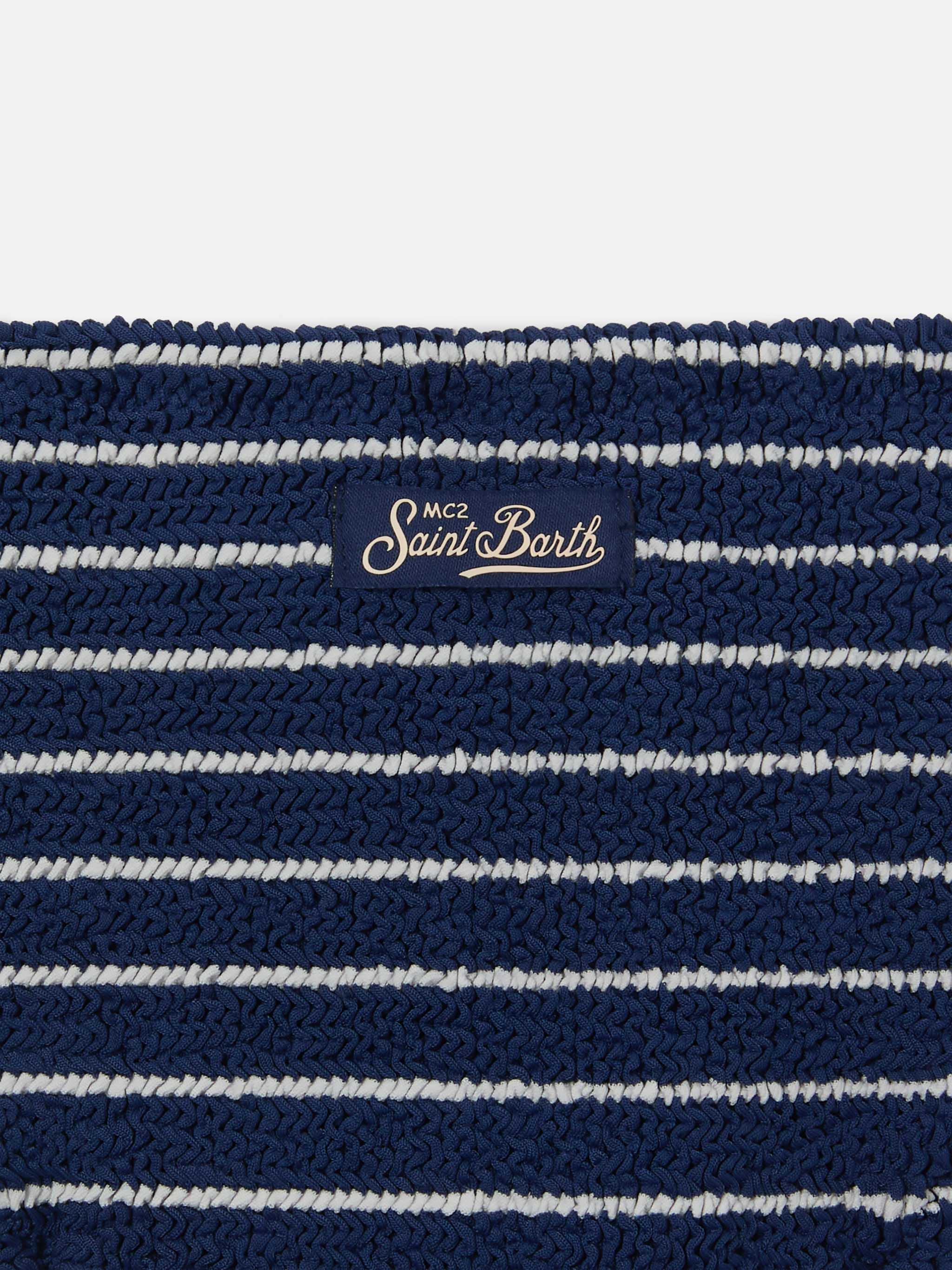 Baker crinkle bikini with navy stripes - Image 3