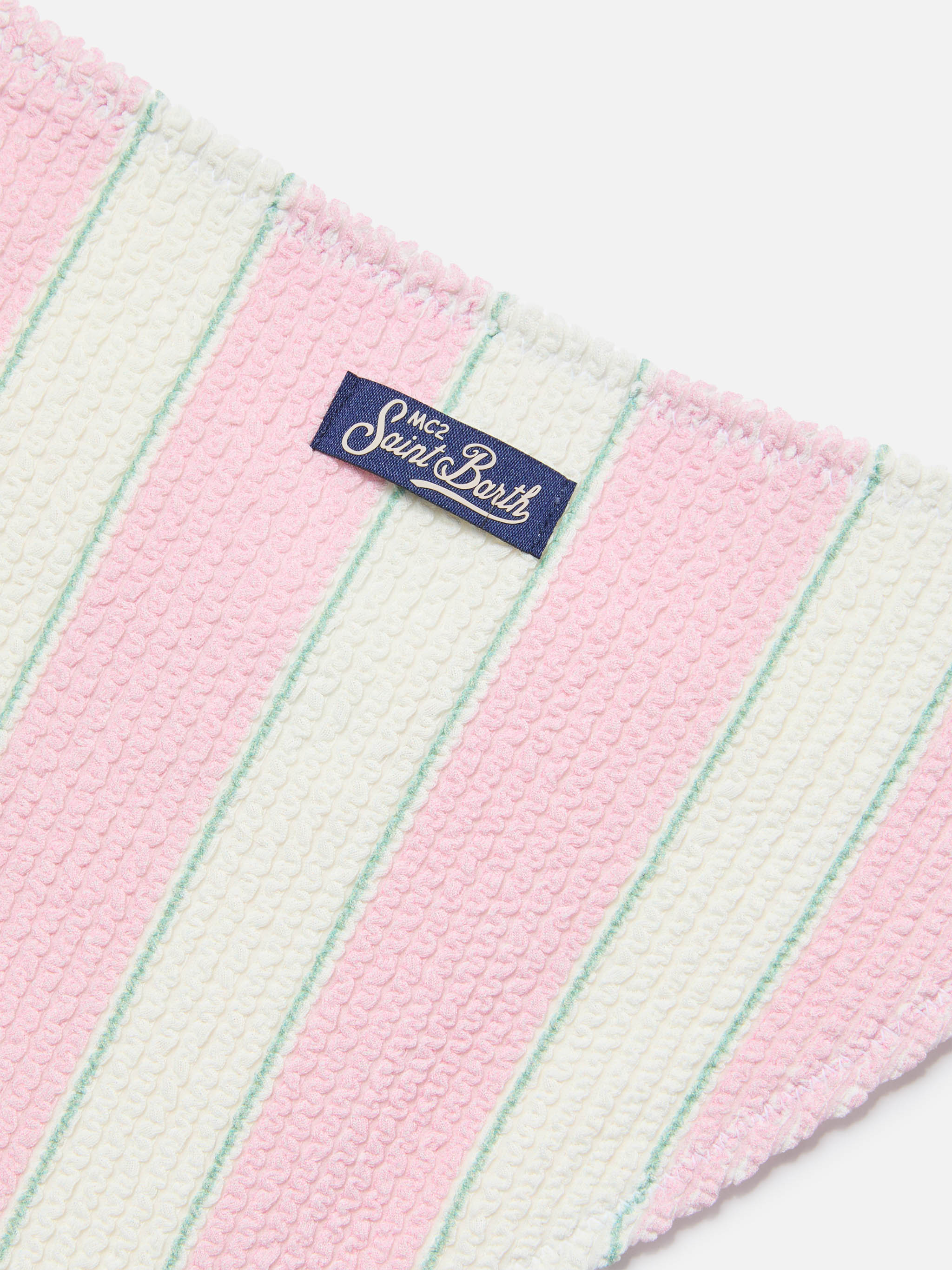Baker crinkle bikini with pink and cream stripes - Image 3