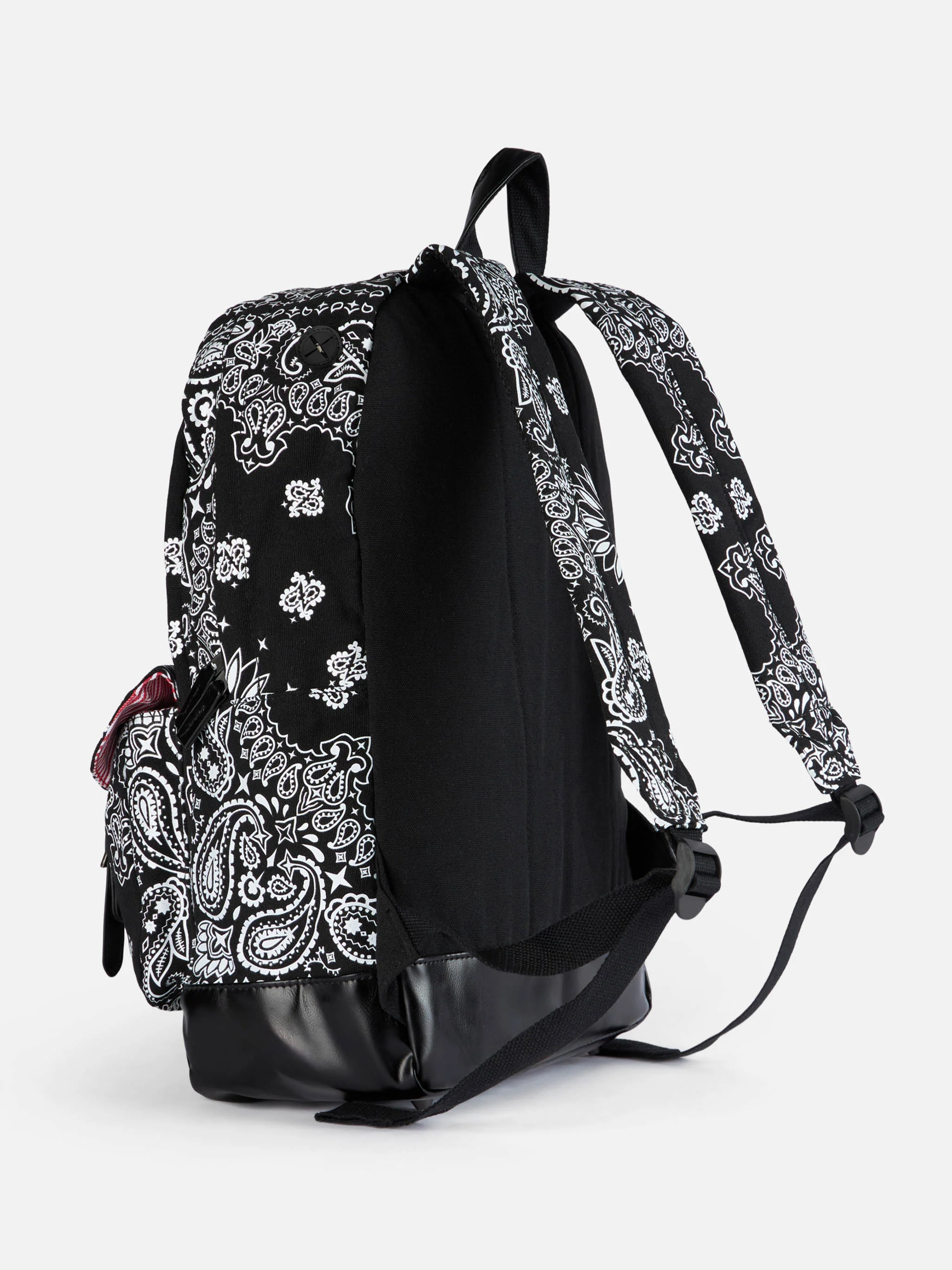 Canvas backpack cody with black bandanna print - Image 3