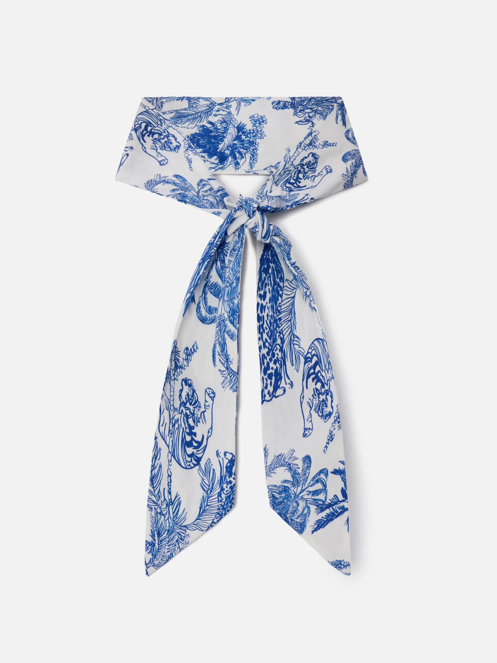 Band scarf in cotton with toile de Jouy print - Image 2