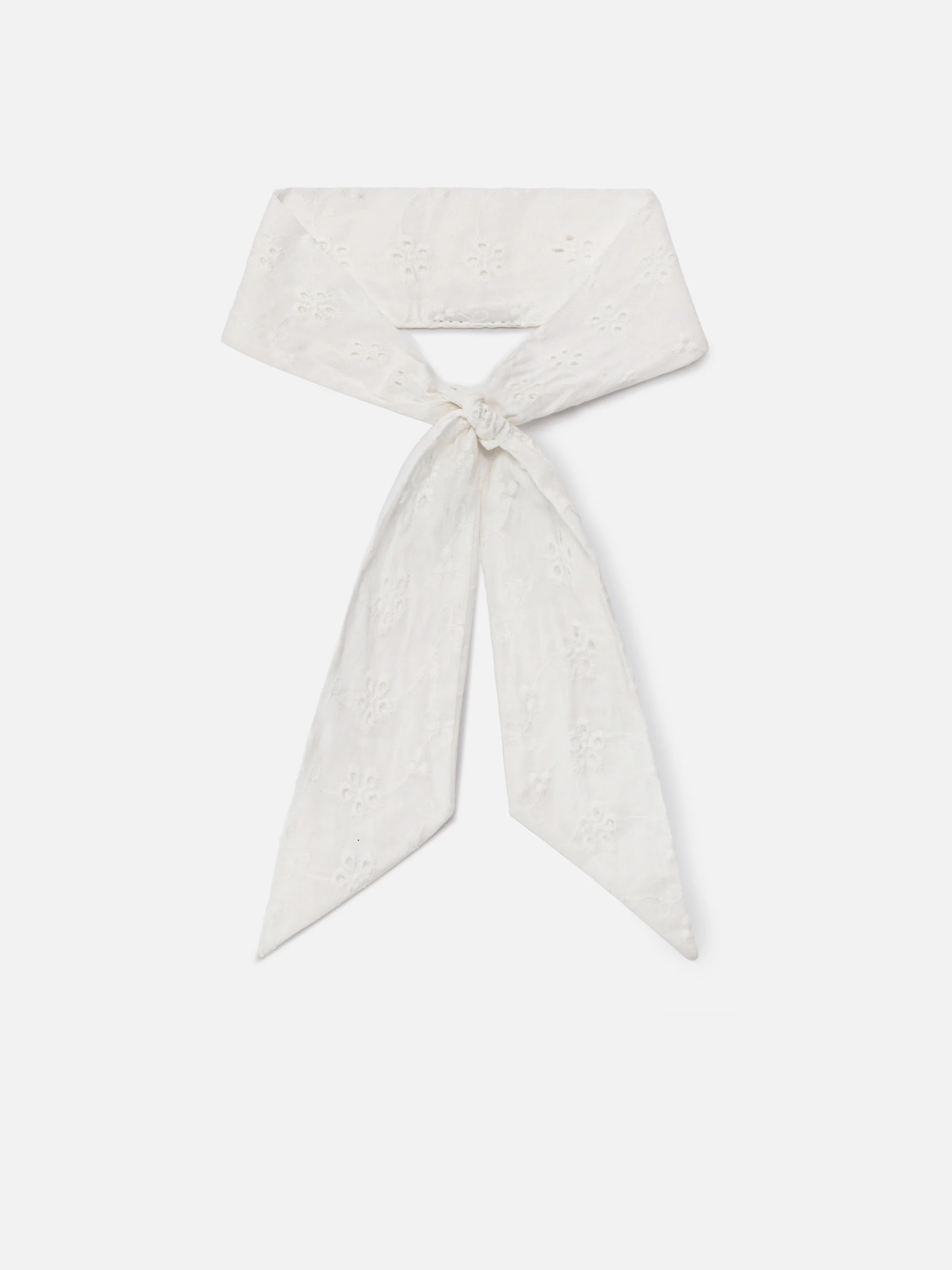 Band scarf in white cotton sangallo - Image 2